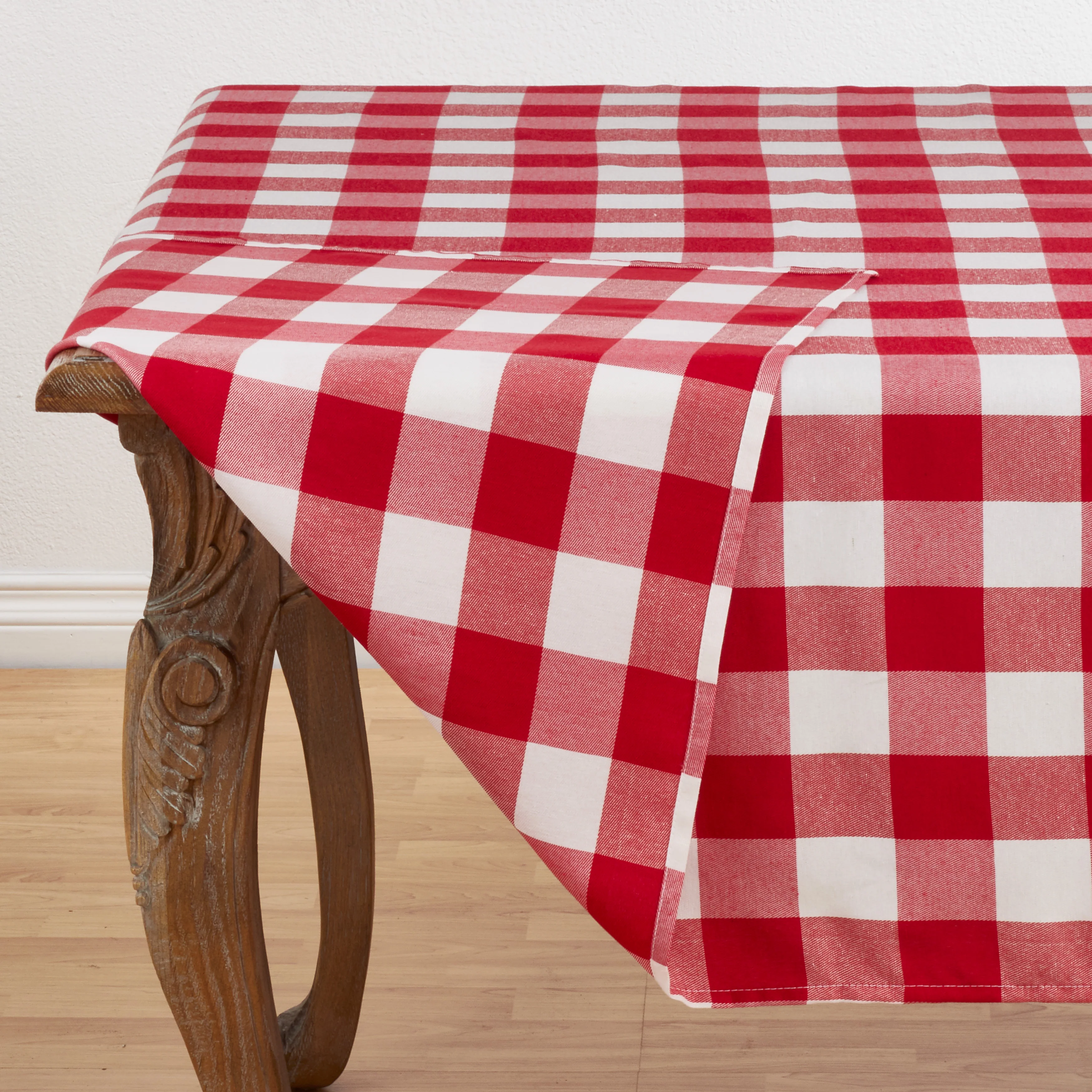 Cotton Blend Buffalo Plaid Tablecloth - Image 23