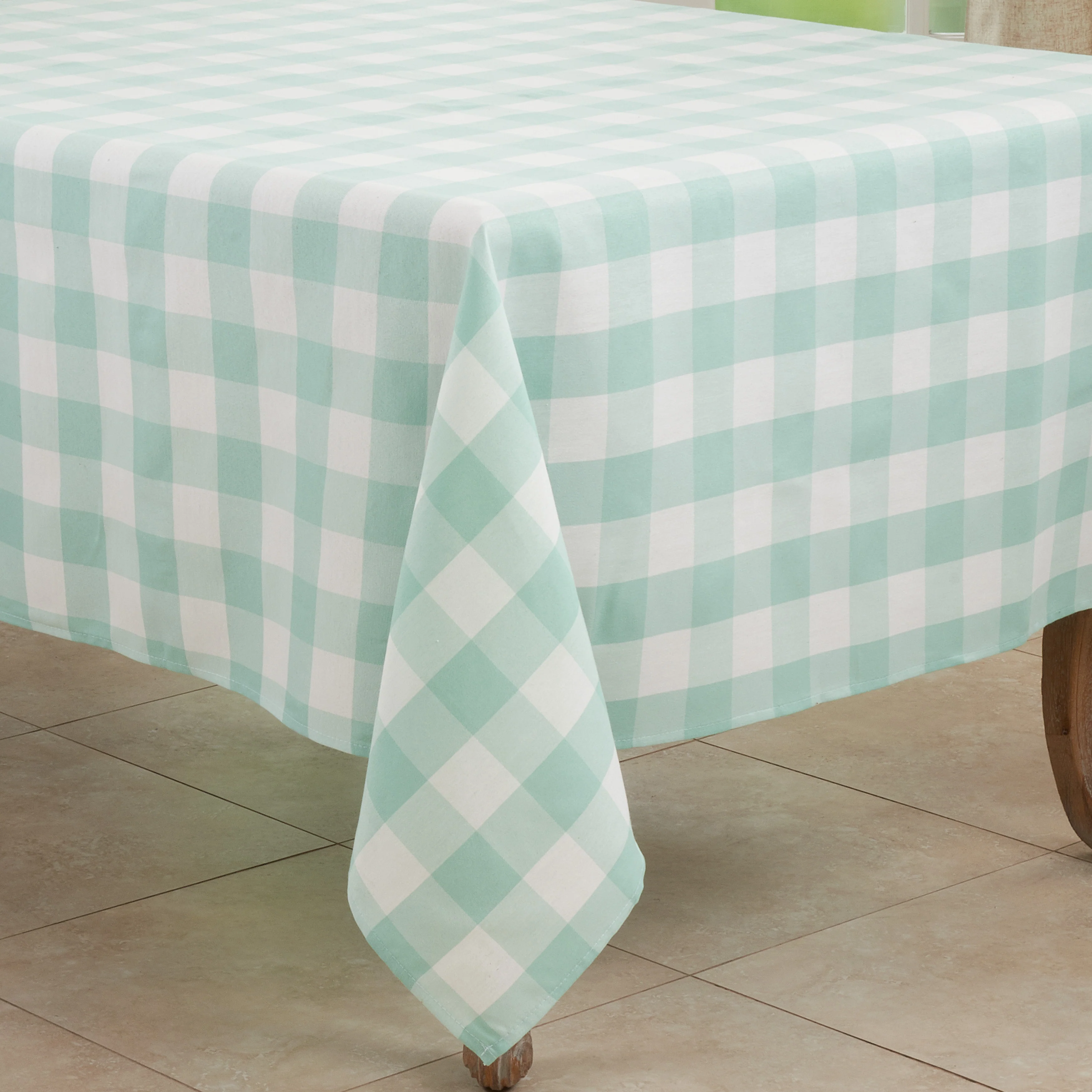 Cotton Blend Buffalo Plaid Tablecloth - Image 6