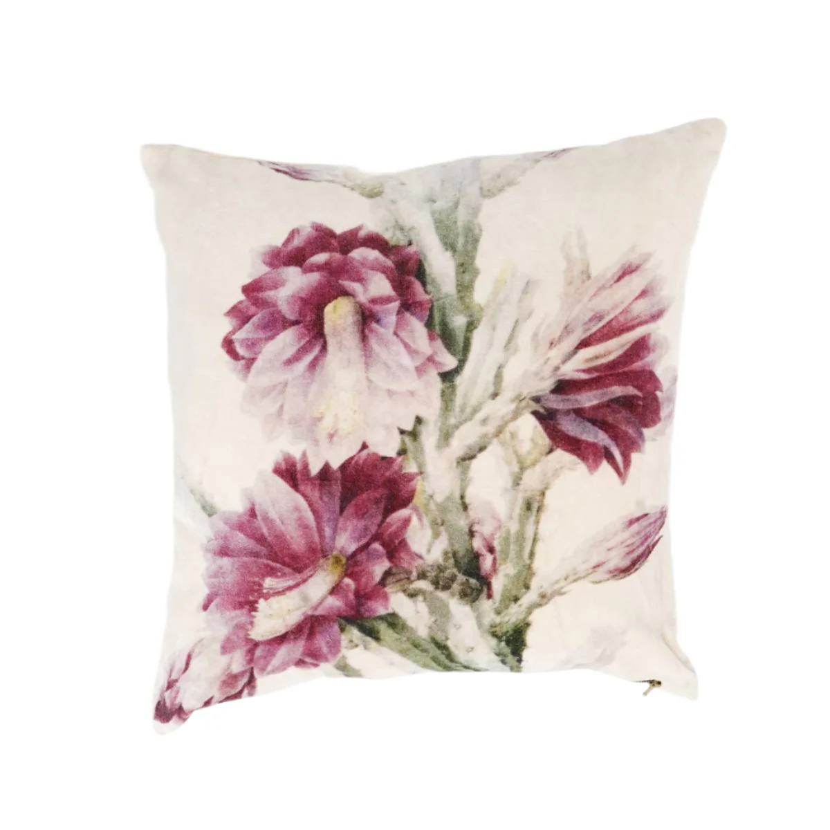 Cotton Velvet Flower Printed Pillow