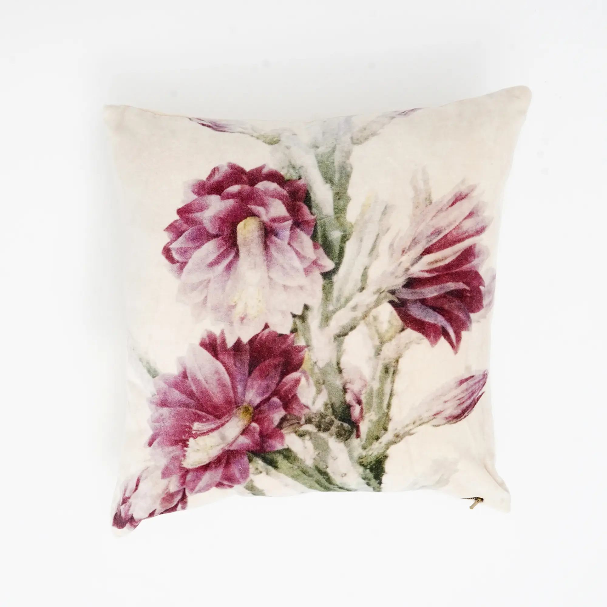 Cotton Velvet Flower Printed Pillow - Image 5