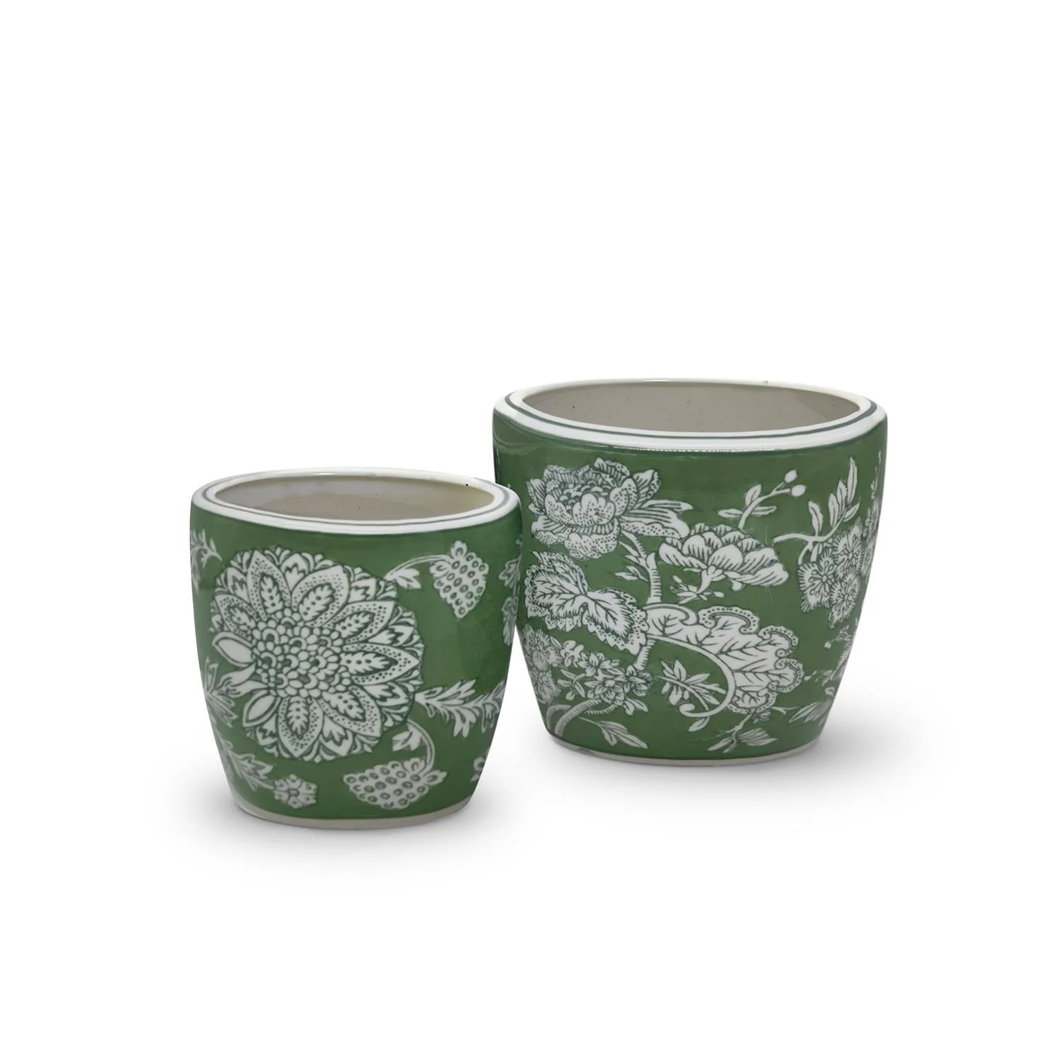 Countryside Hand-Painted Cachepot / Planter, Set of 2 - Image 4