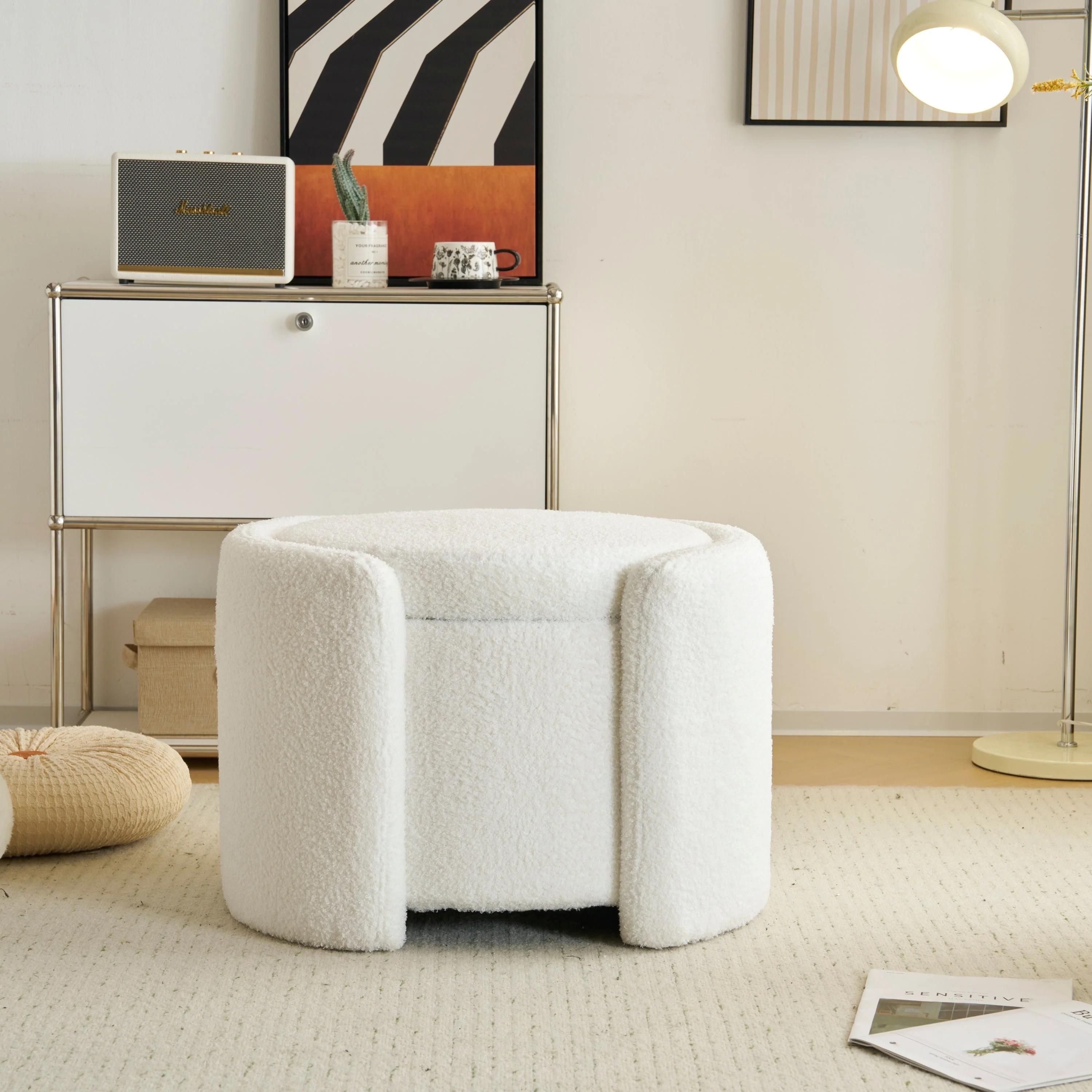 Cozy Boucle Storage Ottoman - Image 11