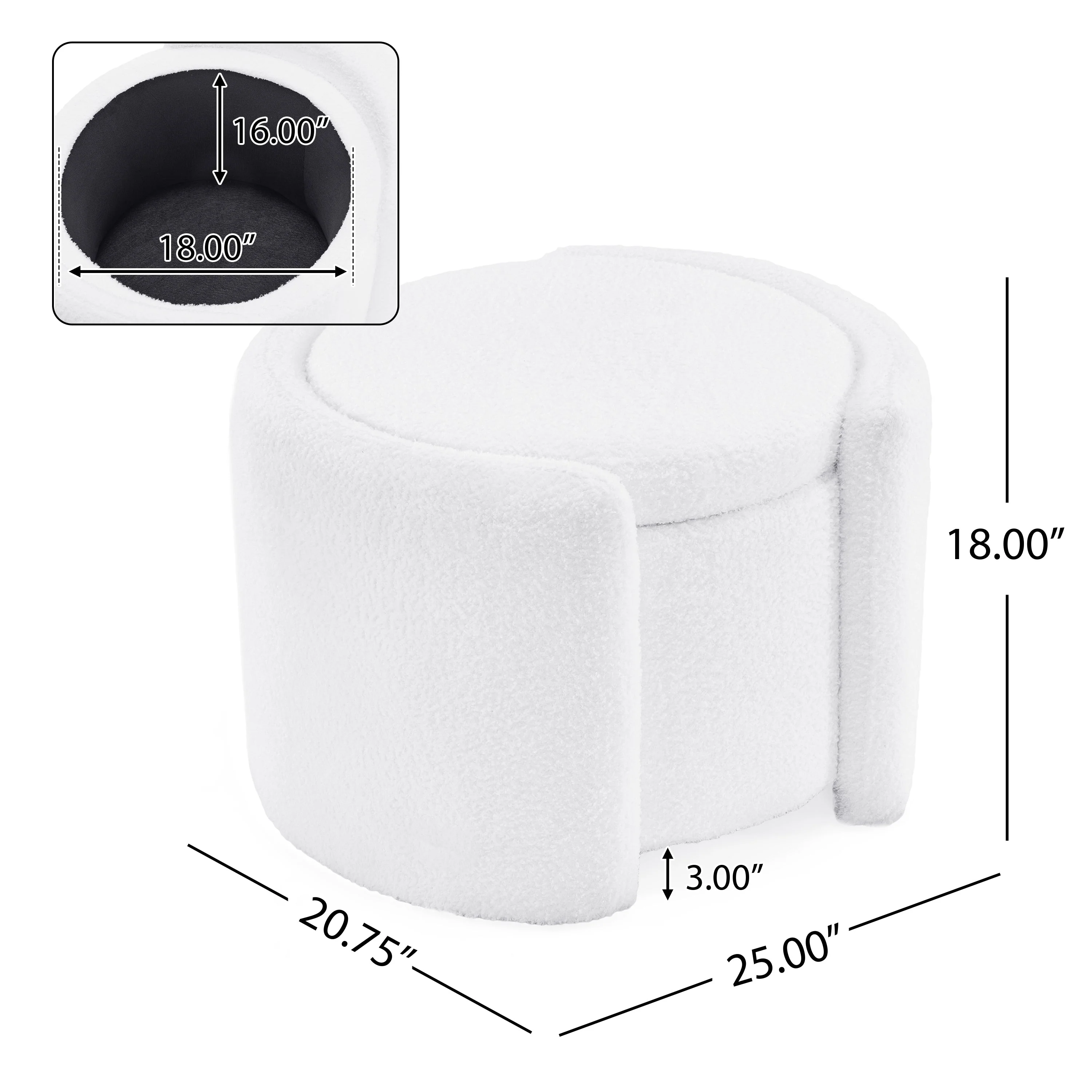 Cozy Boucle Storage Ottoman - Image 12