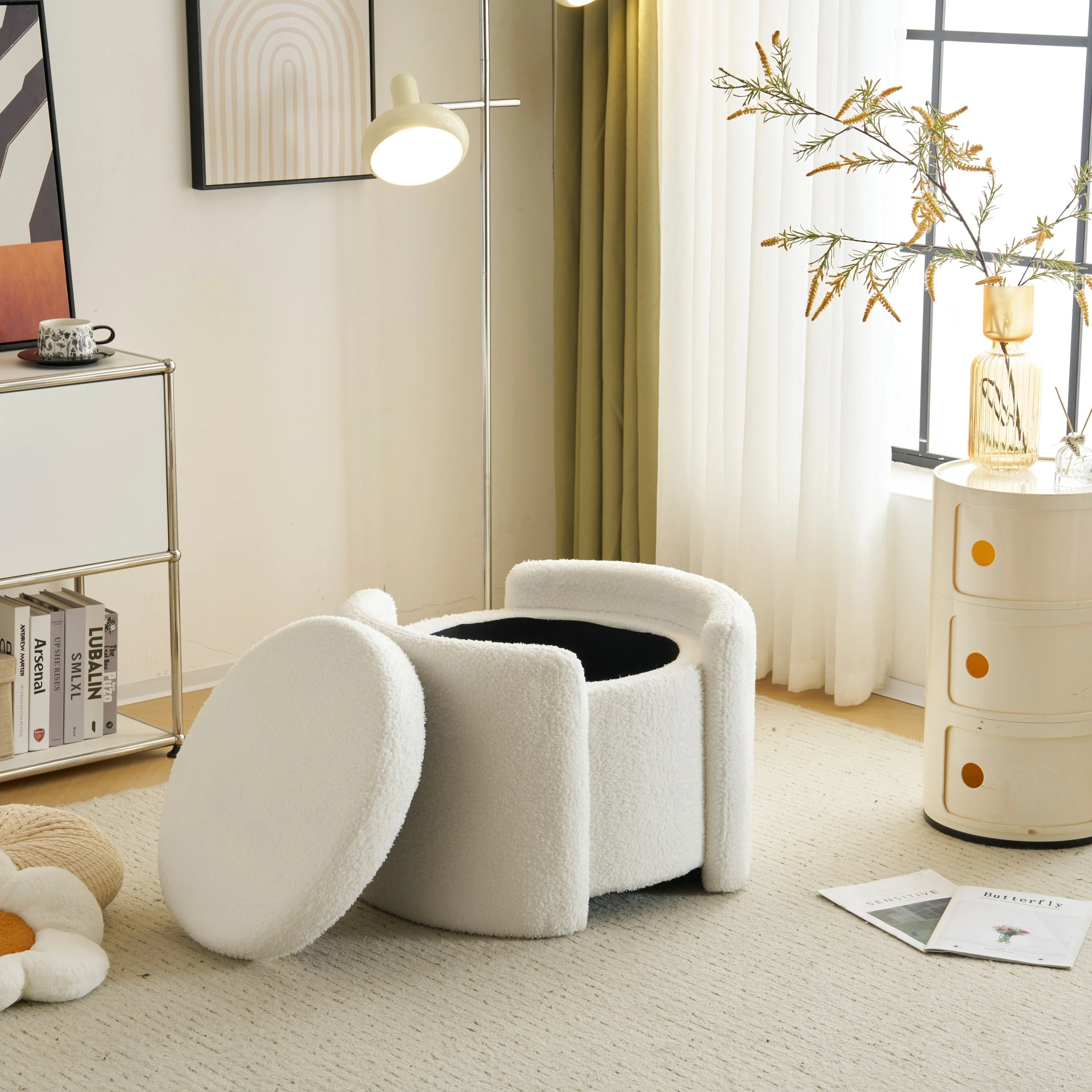 Cozy Boucle Storage Ottoman - Image 13