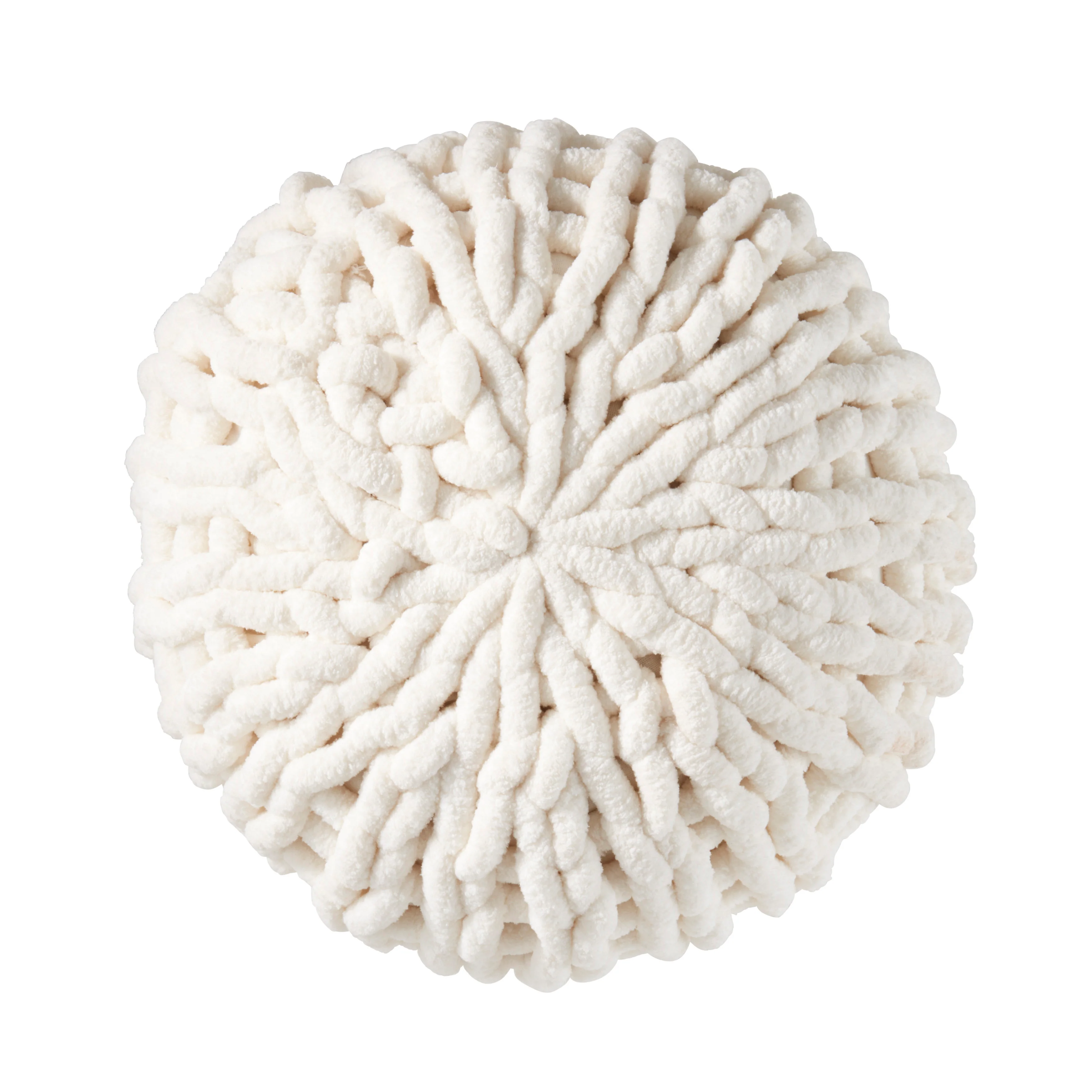 Cozy Chunky Knit Round Throw Pillow - Image 3