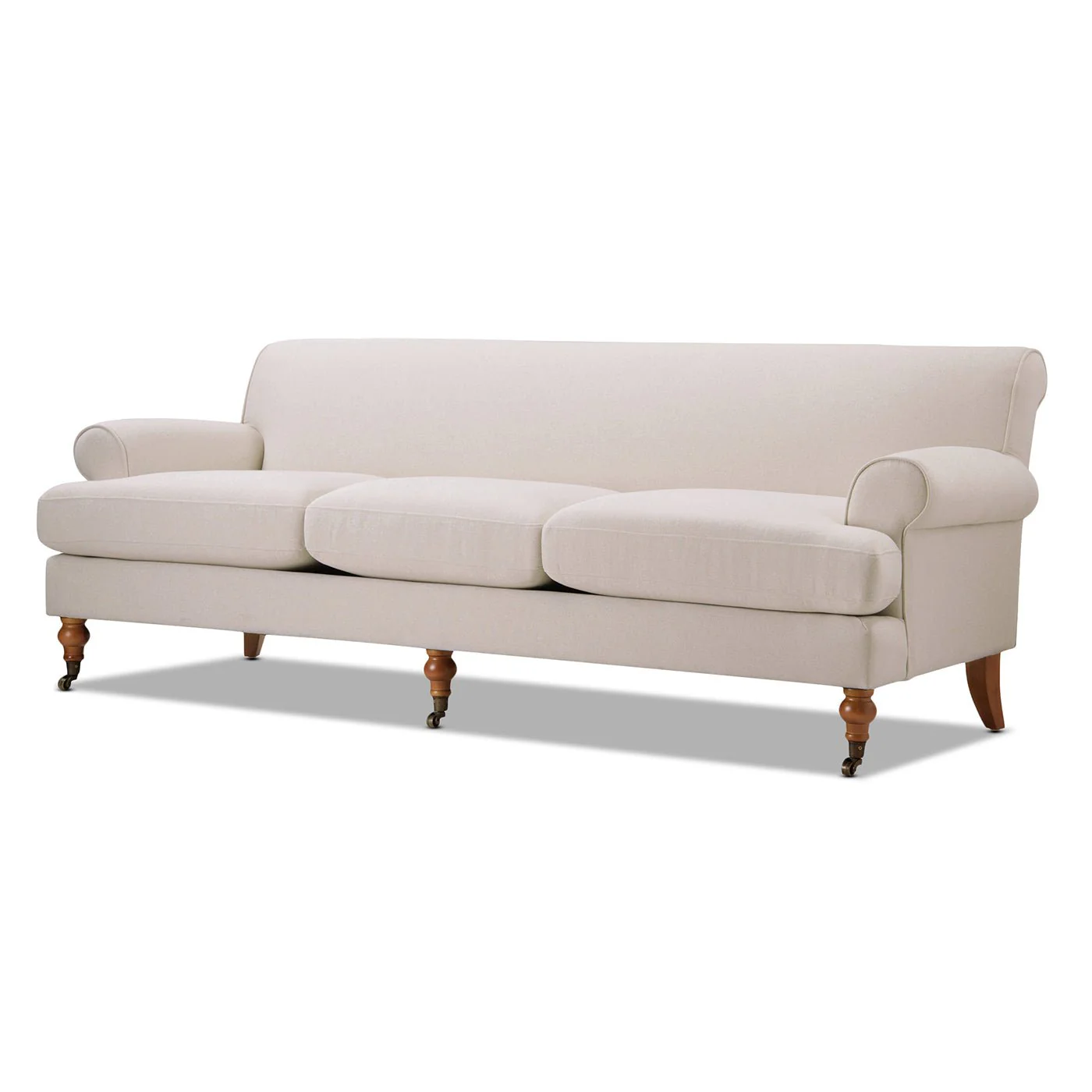 Creations Upholstered Sofa with Metal Casters and 3 Cushions Tightback - Image 3