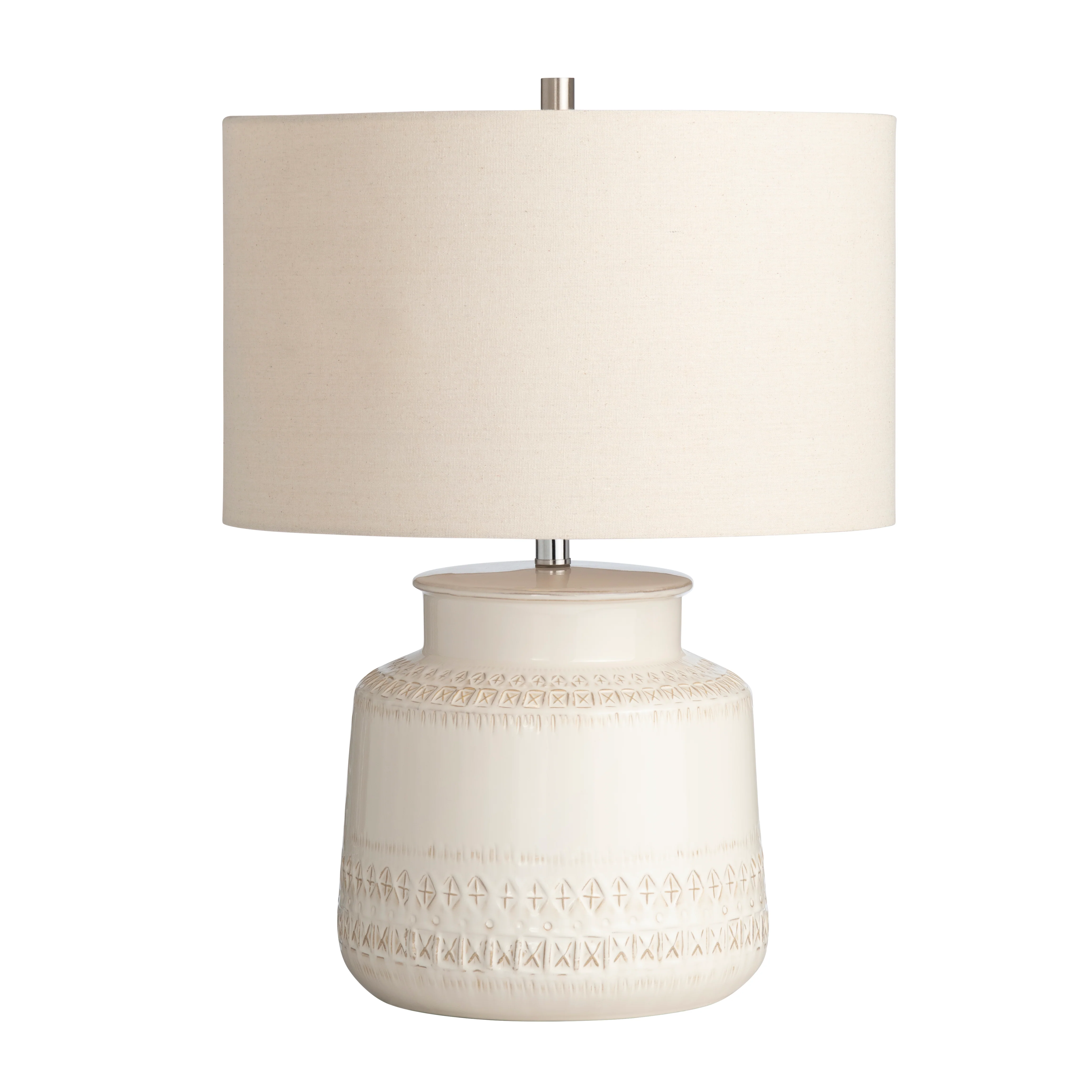 Ceramic Table Lamp with Textured Cream Finish - Image 3