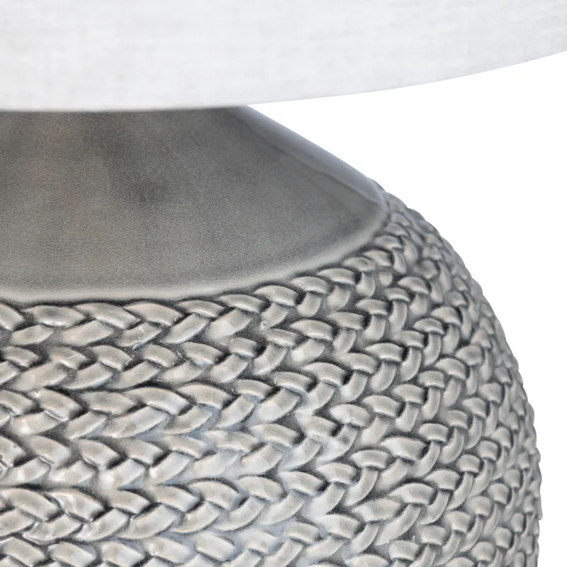 Ceramic Woven Texture Table Lamp with Linen Shade - Image 6