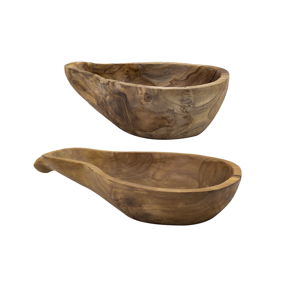 Teak Gourd Bowls, Set of 2 - Image 2