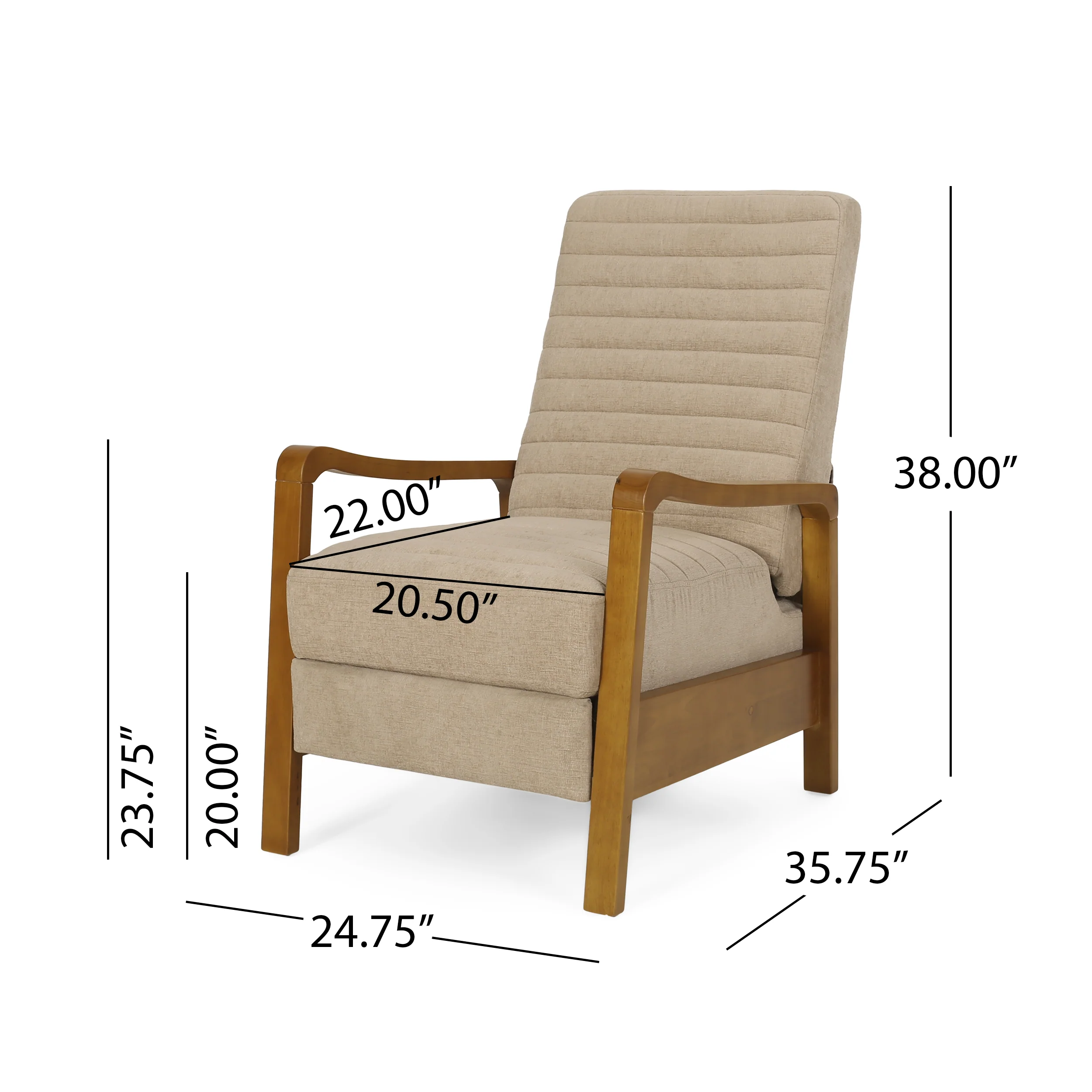 Mid-Century Modern Manual Club Recliner - Image 5