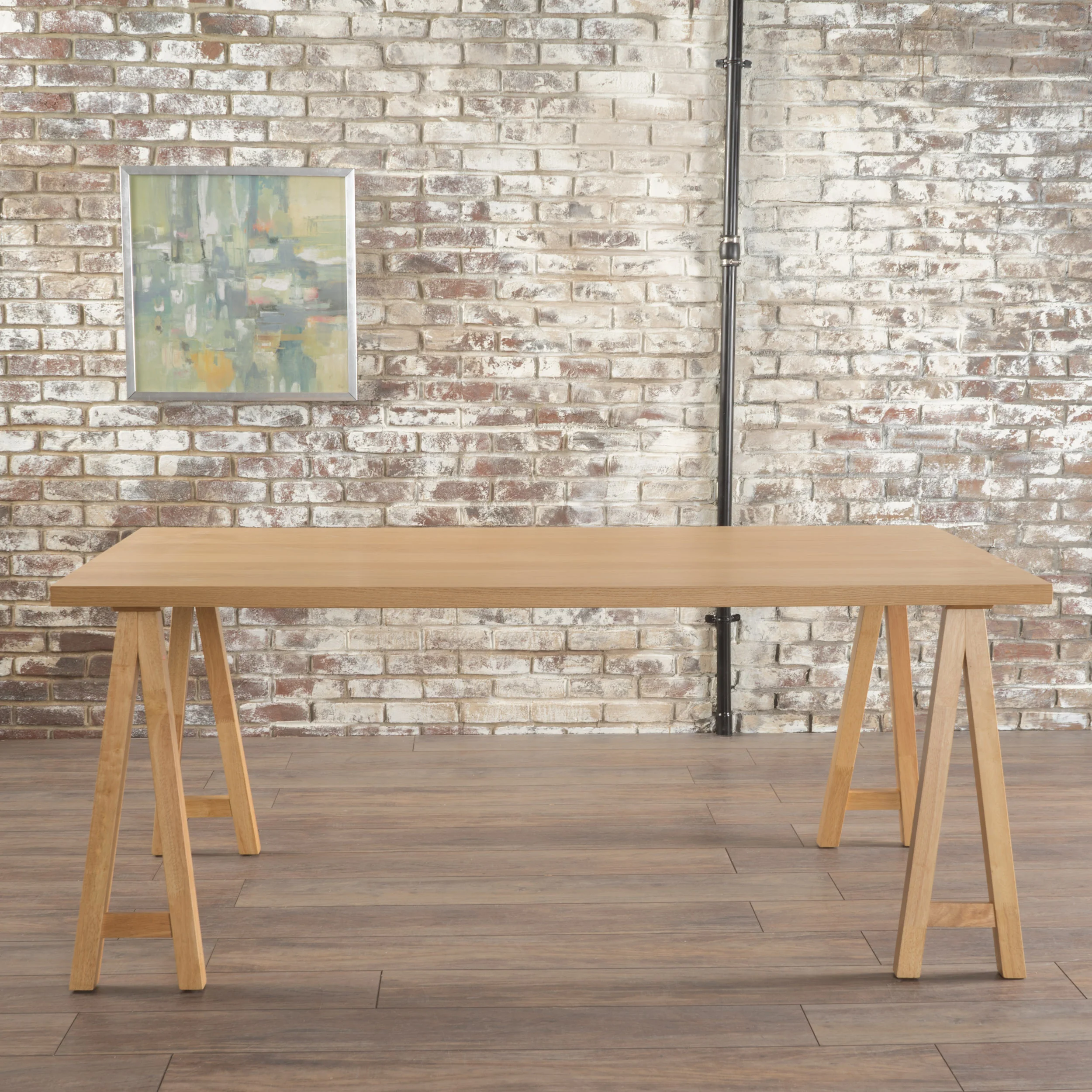 Solid Wood Sawhorse Dining Table - Image 2