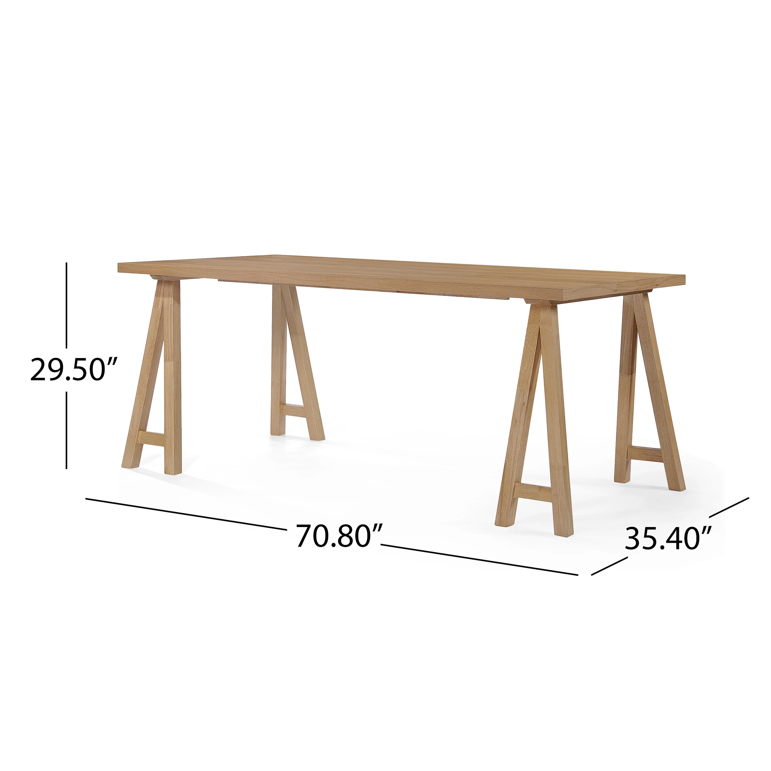 Solid Wood Sawhorse Dining Table - Image 3