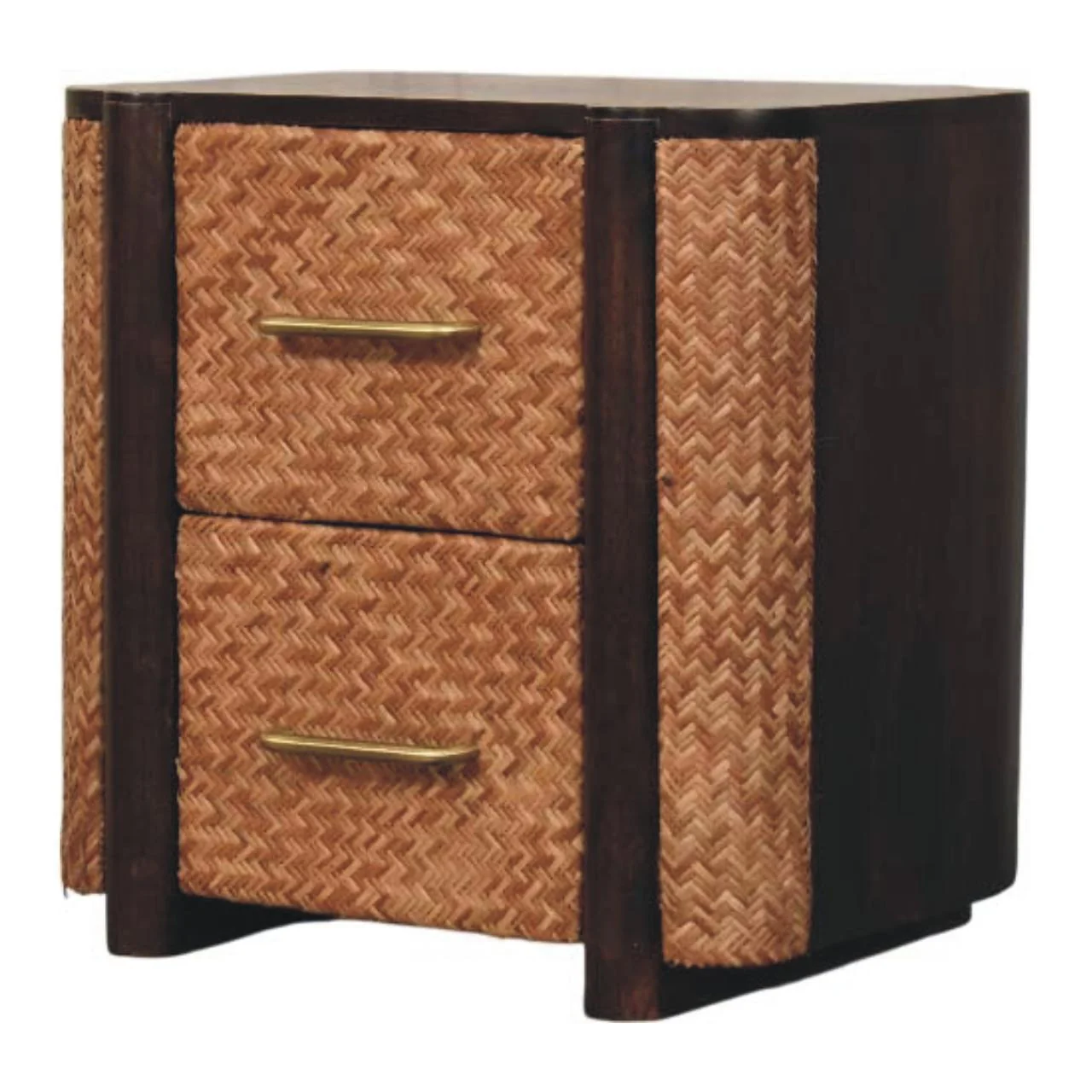 Solid Wood Havana Canefront Nightstand