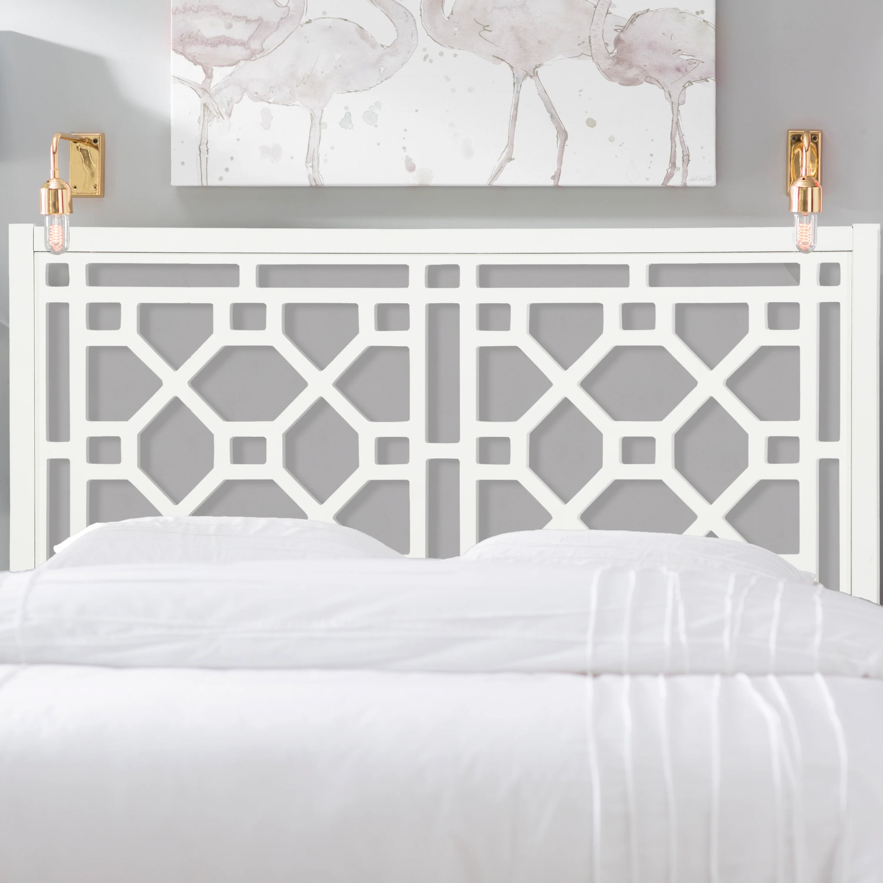 Tabor Chippendale White Headboard - Image 3