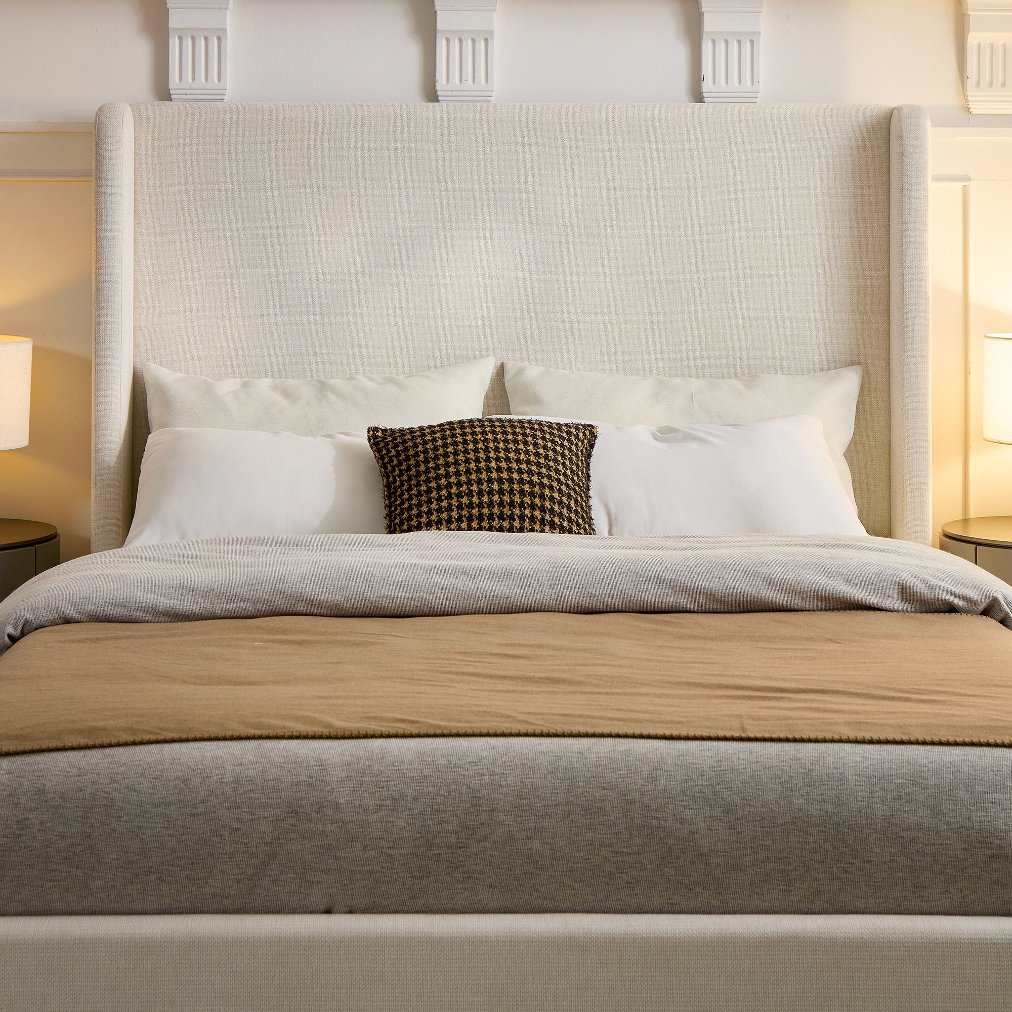 Caron Upholstered Wingback Bed - Image 17