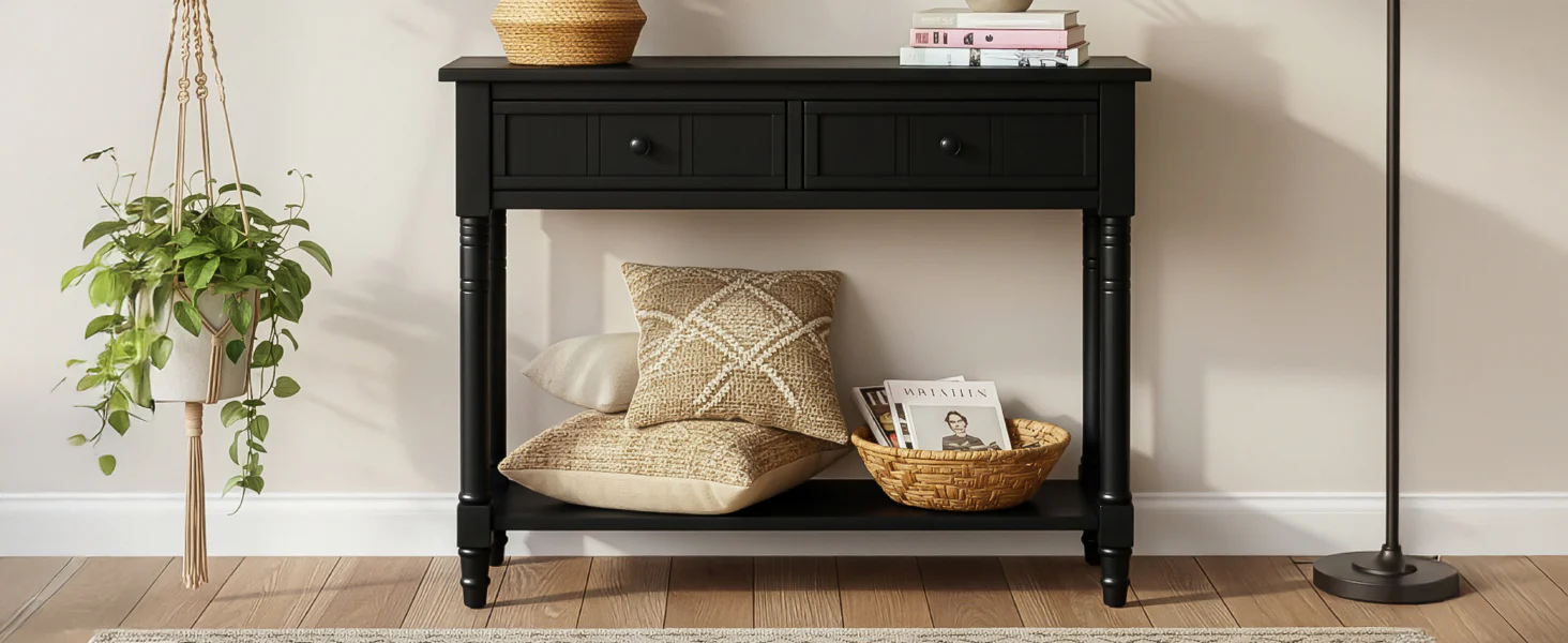Daisy Traditional Console Table Design with Two Drawers - Image 14