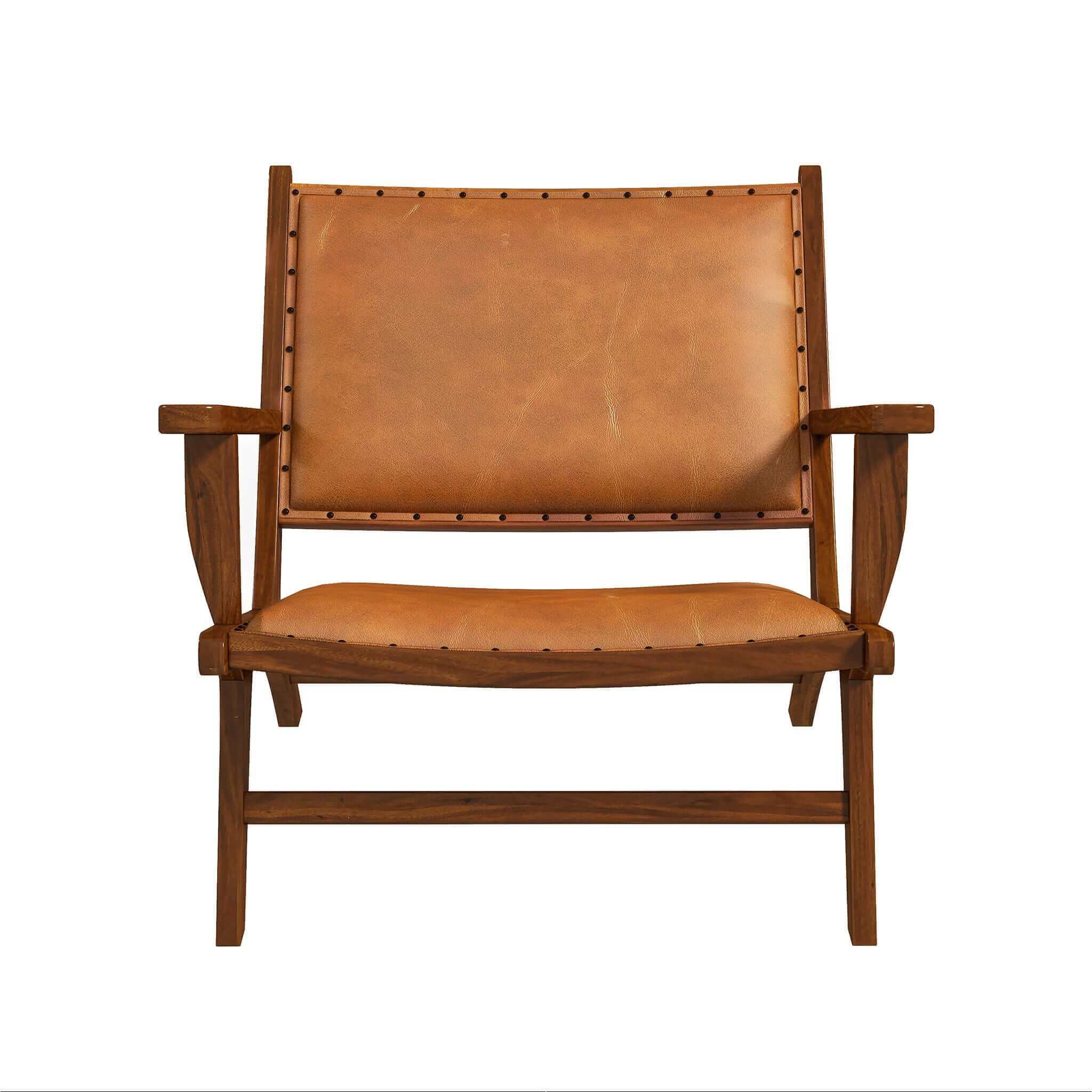 Daniel Mid-Century Modern Leather Arm Chair - Image 5