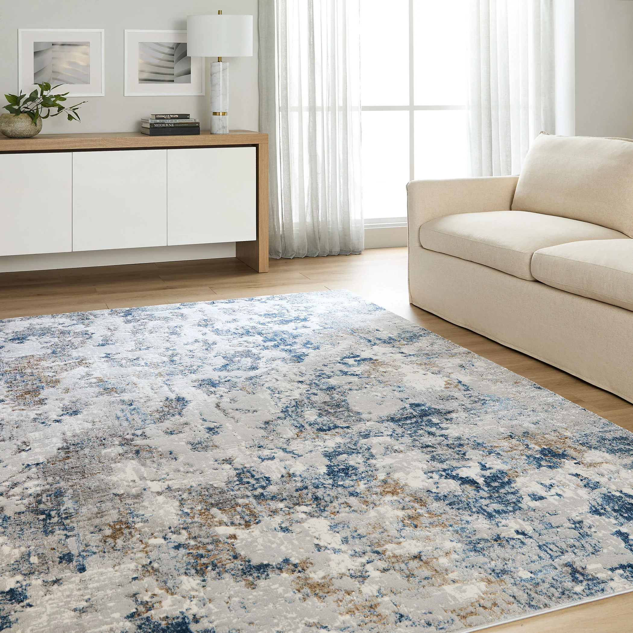 Darica Abstract Cosmo Blue Rug - Image 2