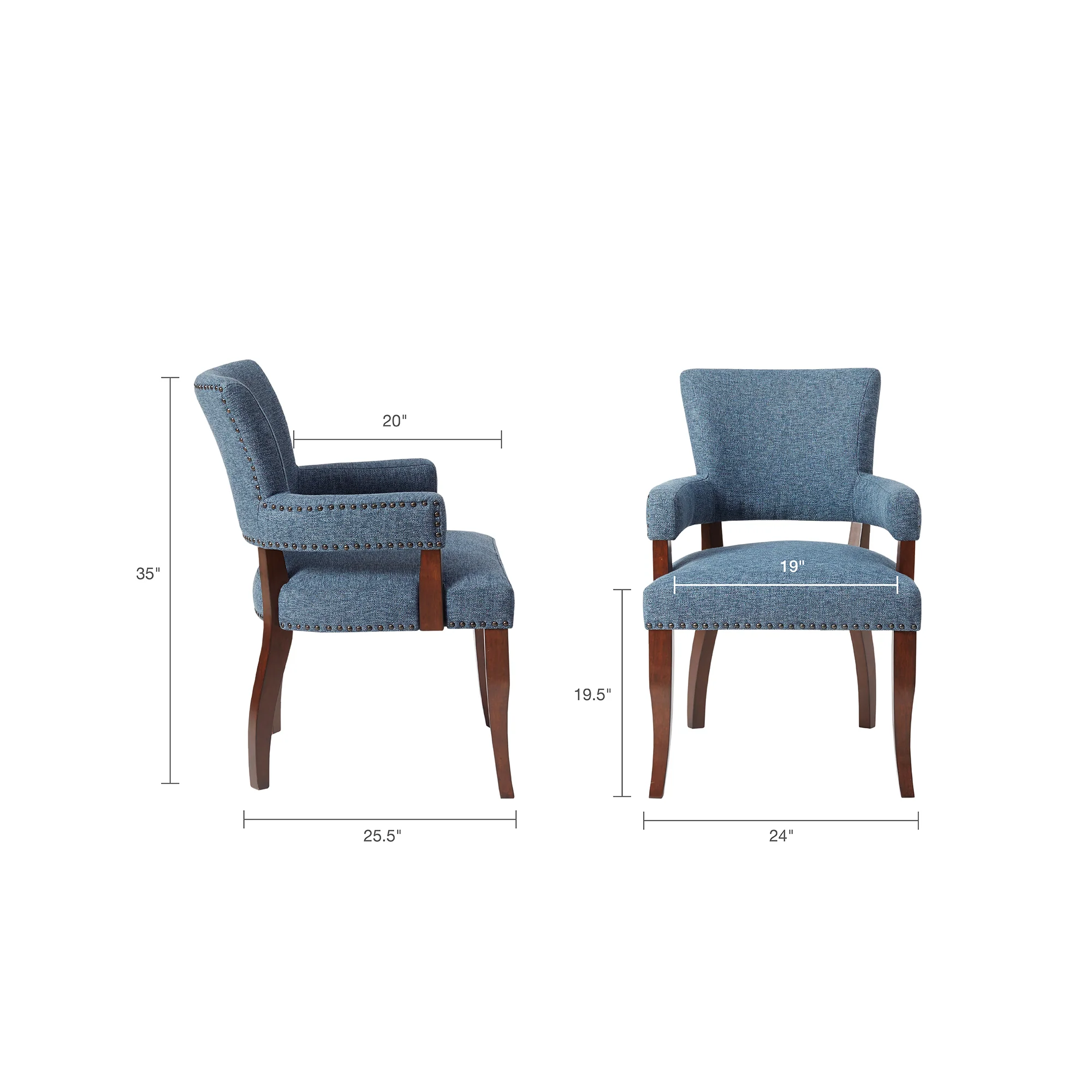 Dawson Arm Upholstered Nailhead Trim Dining Chair - Image 25