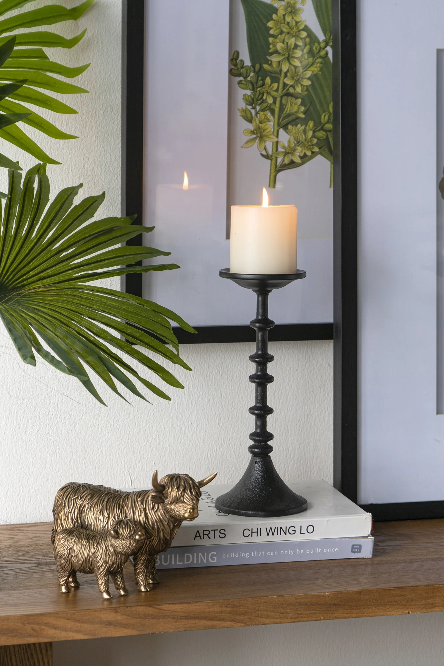 Decorative Black Iron Candle Holder with Spindle Design, Set of 2 - Image 10