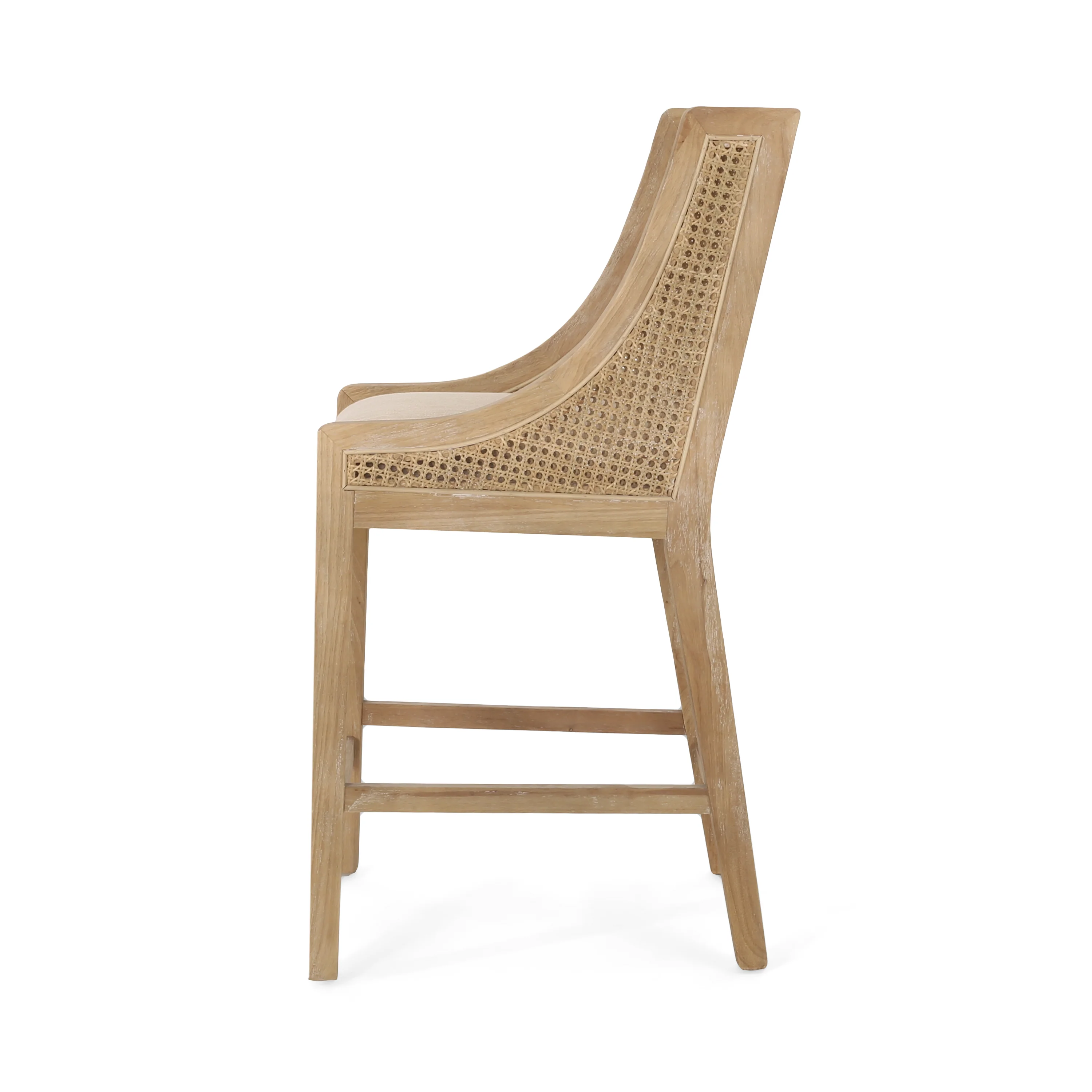 Deville French Country Upholstered Wood and Cane 25.5 inch Counter Stools, Set of 2 - Image 8