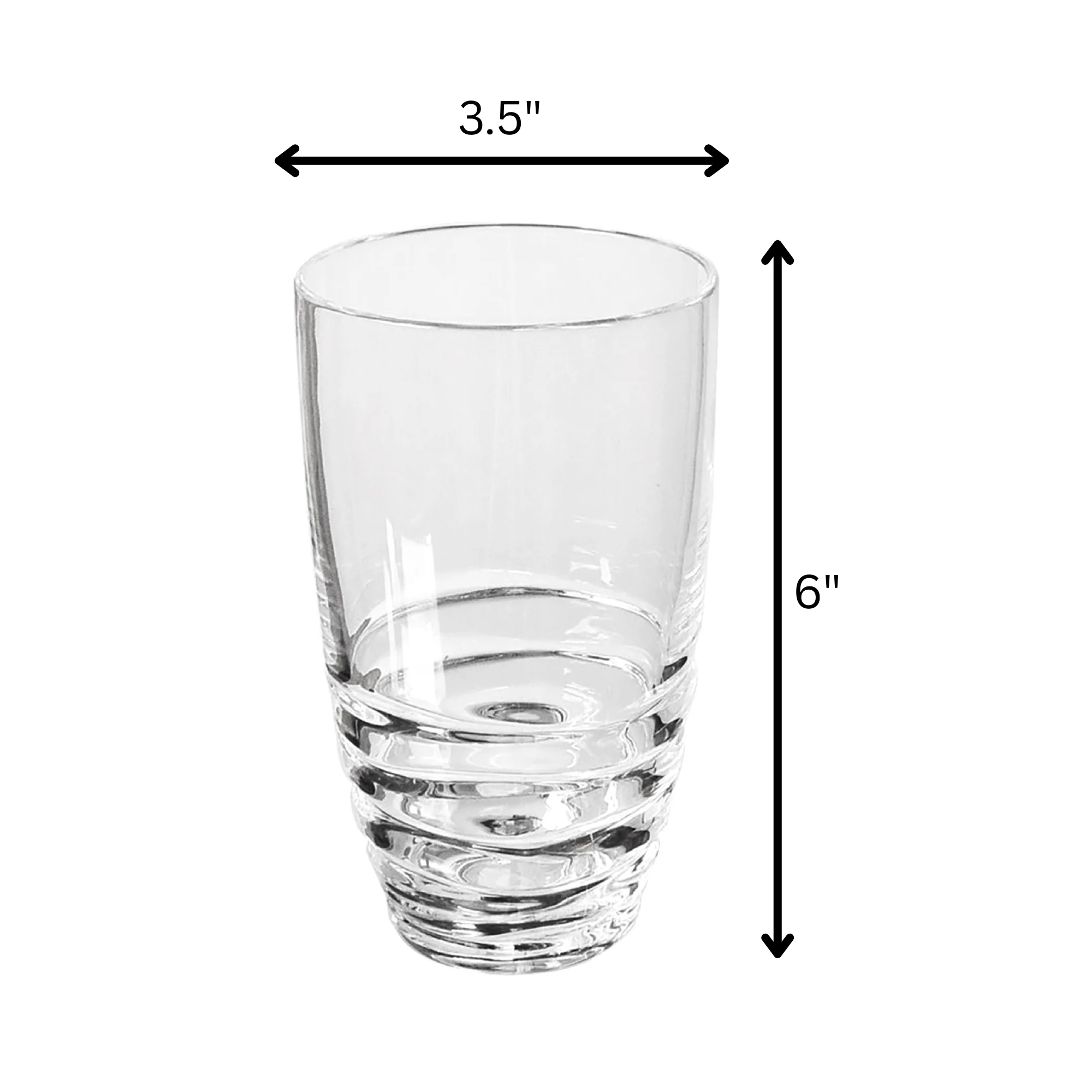 Leading Ware Swirl Acrylic Glasses Drinking Set of 4, BPA Free Hi Ball Water Tumblers, 20oz, Clear Plastic - Image 3