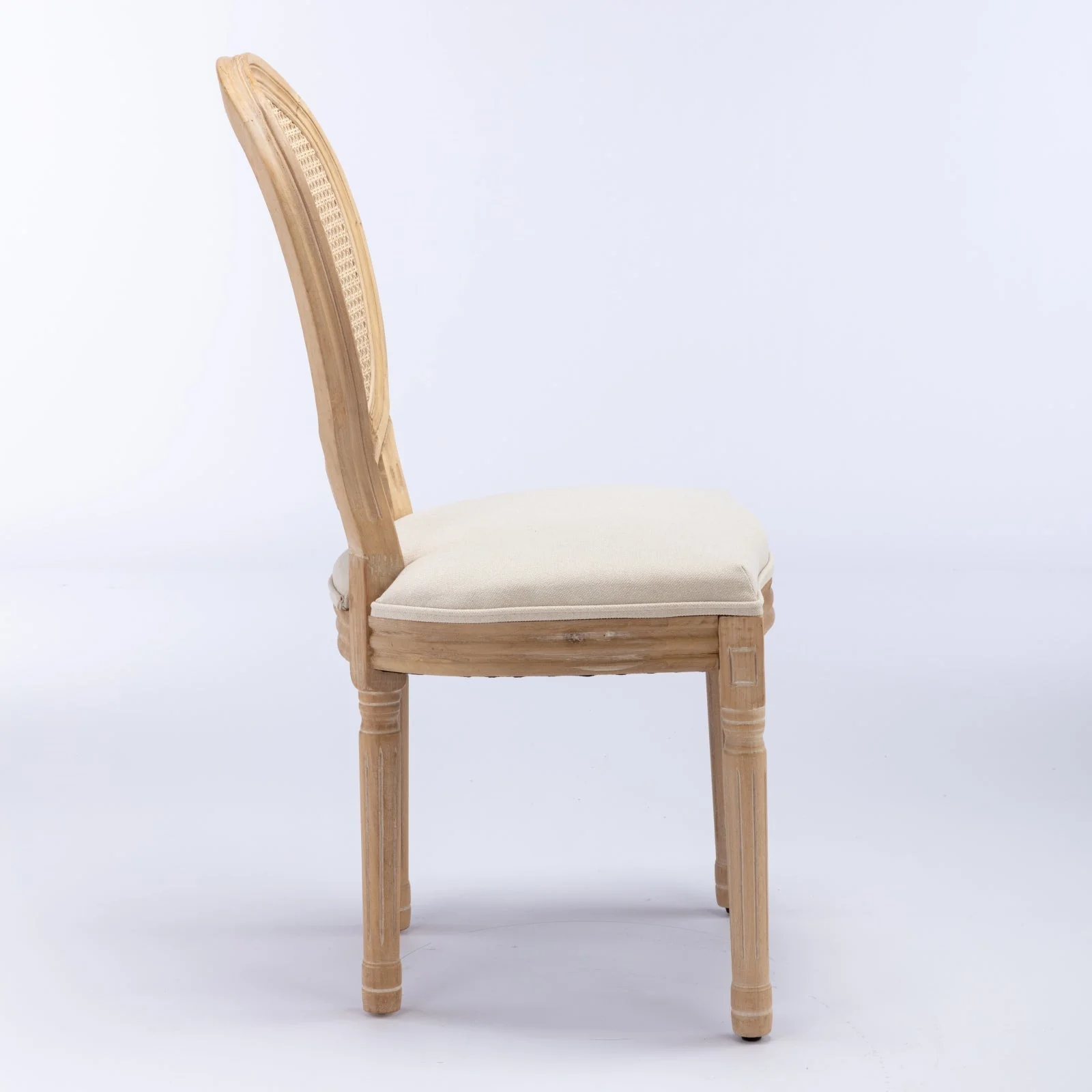 Dining Chair with Rattan Back and Seat Cushion, Set of 2 - Image 4