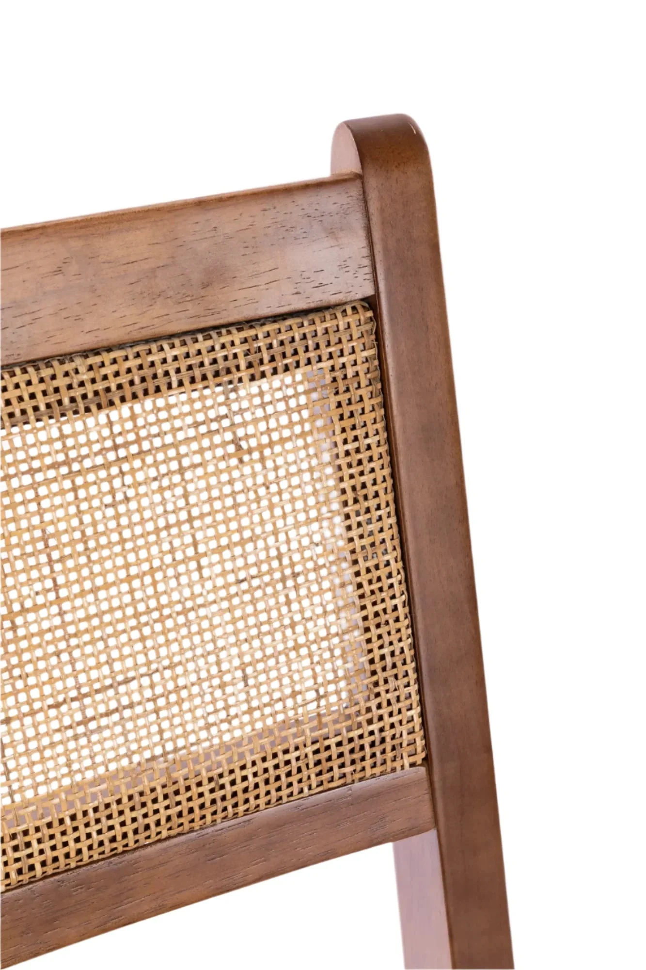 Dining Chair with Rattan Back and Wood Legs, Set of 2 - Image 6