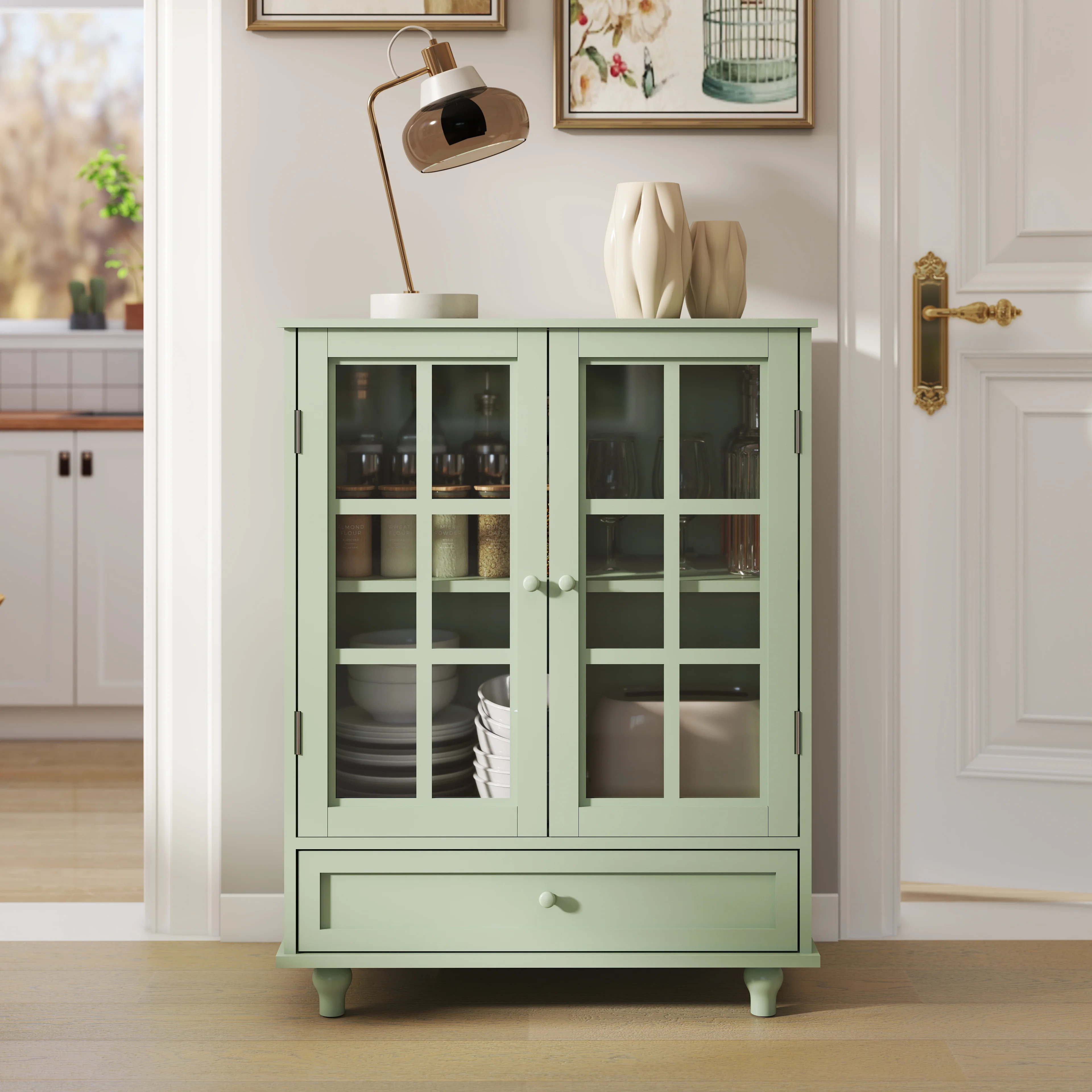 Double Glass Door Accent Cabinet - Image 41