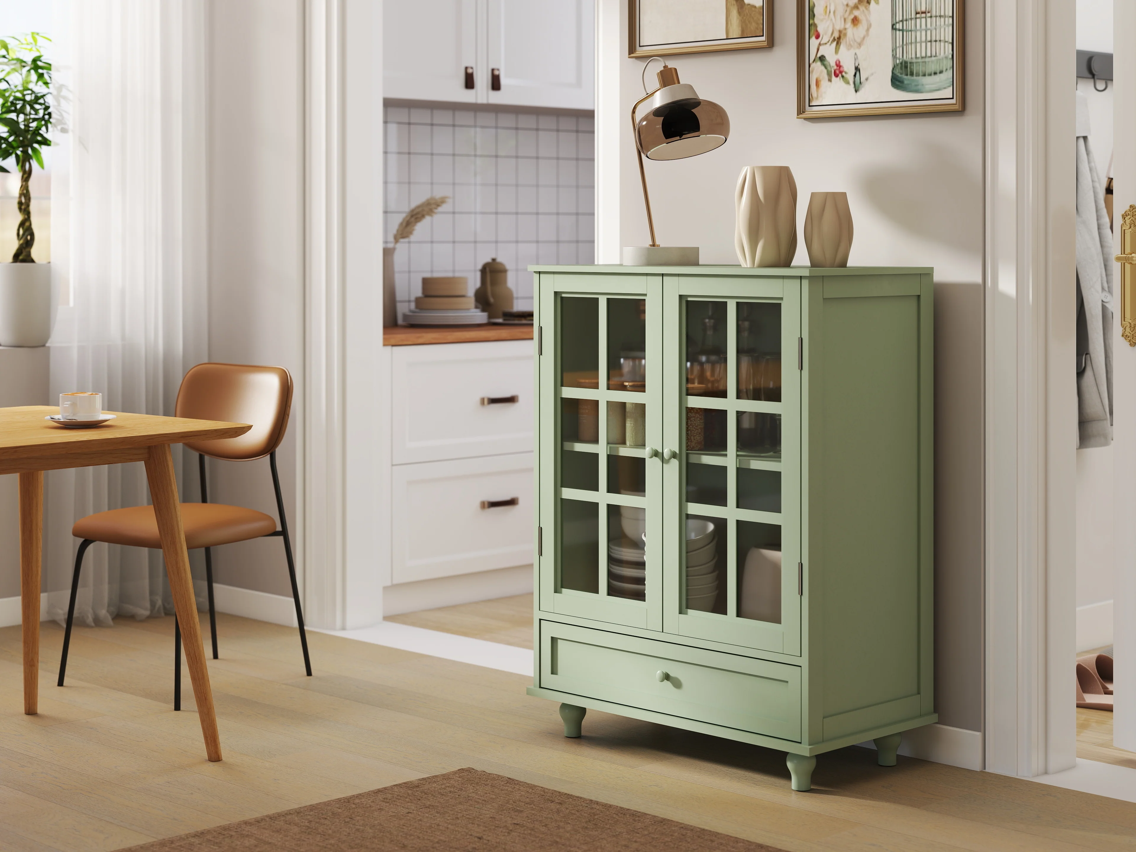 Double Glass Door Accent Cabinet - Image 42