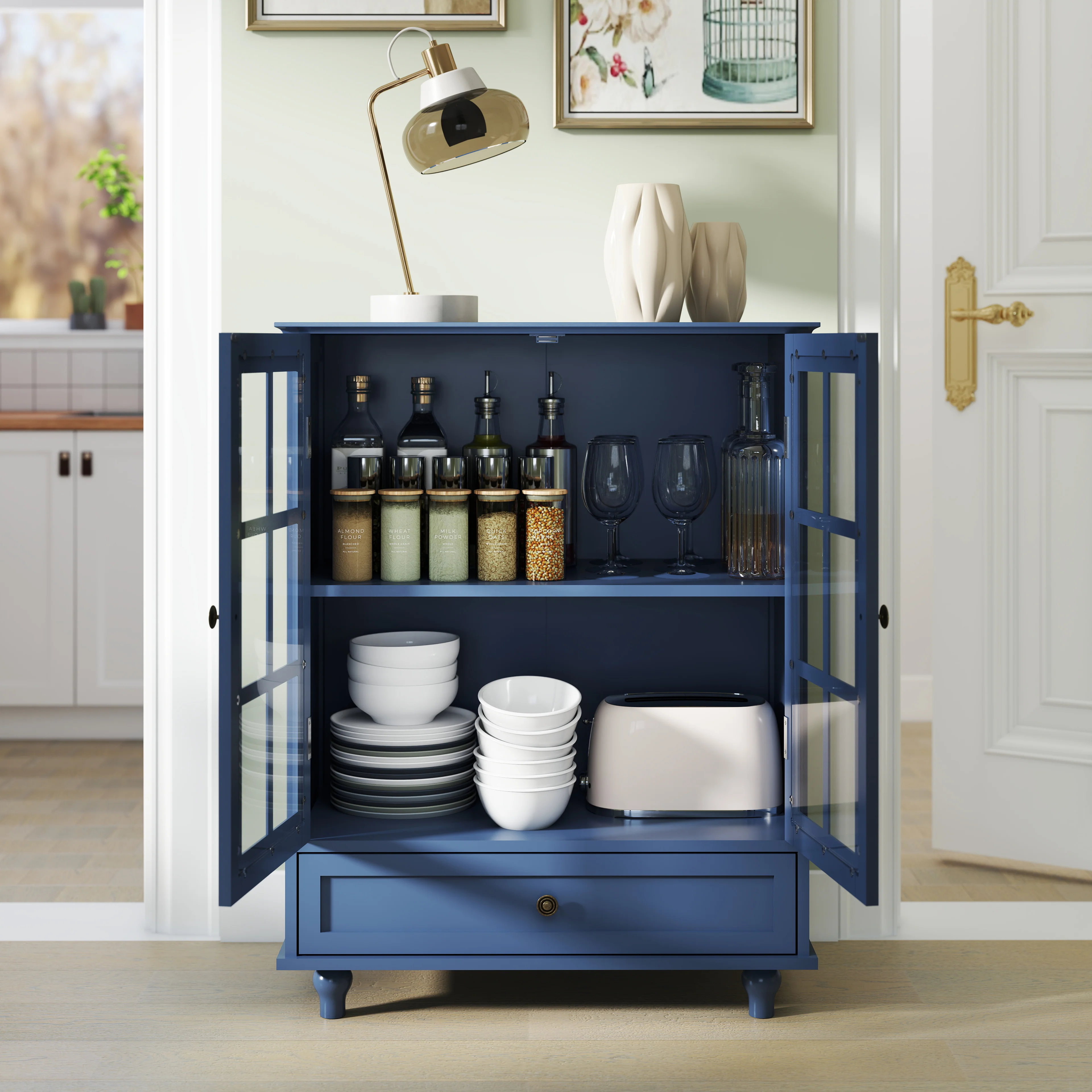 Double Glass Door Accent Cabinet - Image 75