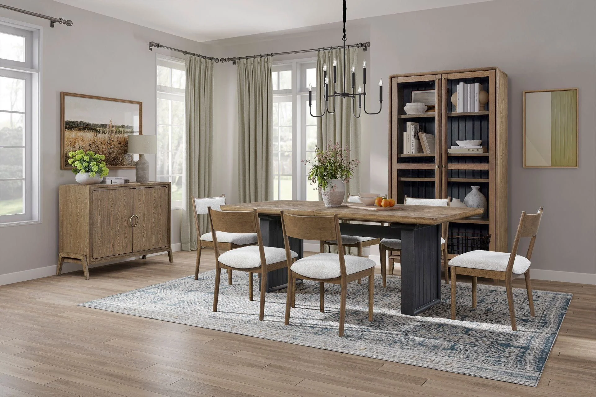Double Pedestal Table In Latte Finish - Image 10