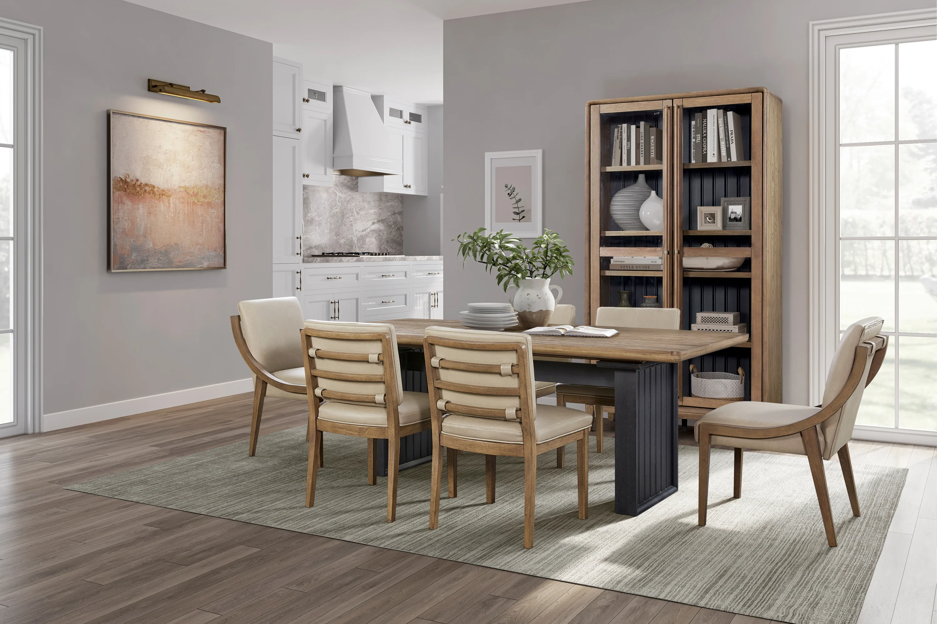 Double Pedestal Table In Latte Finish - Image 11