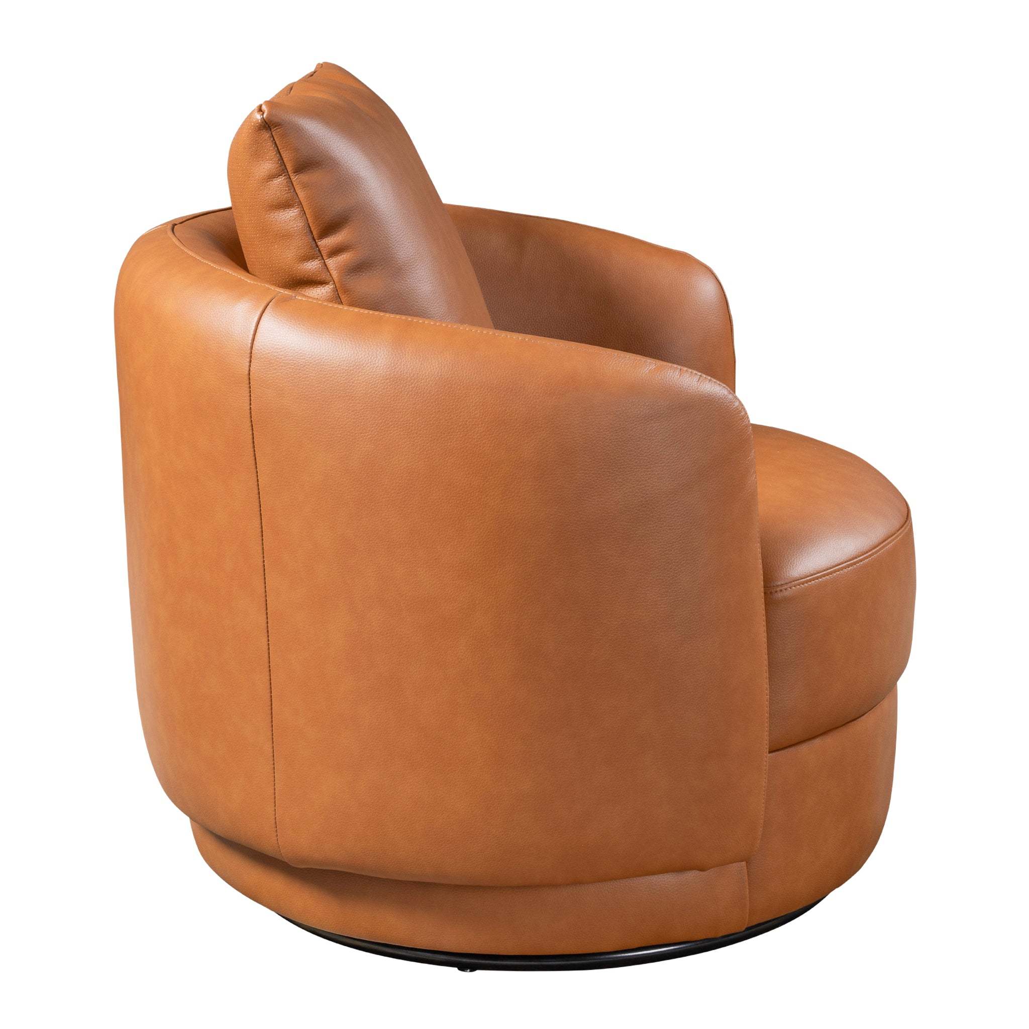 Dylan Cognac Leather Swivel Chair - Image 5