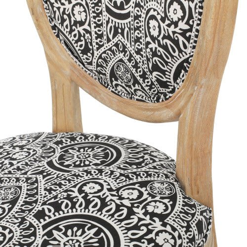 Dynamic Upholstered Dining Chair with Round Backrest and Fluted Legs, Set of 2 - Image 7