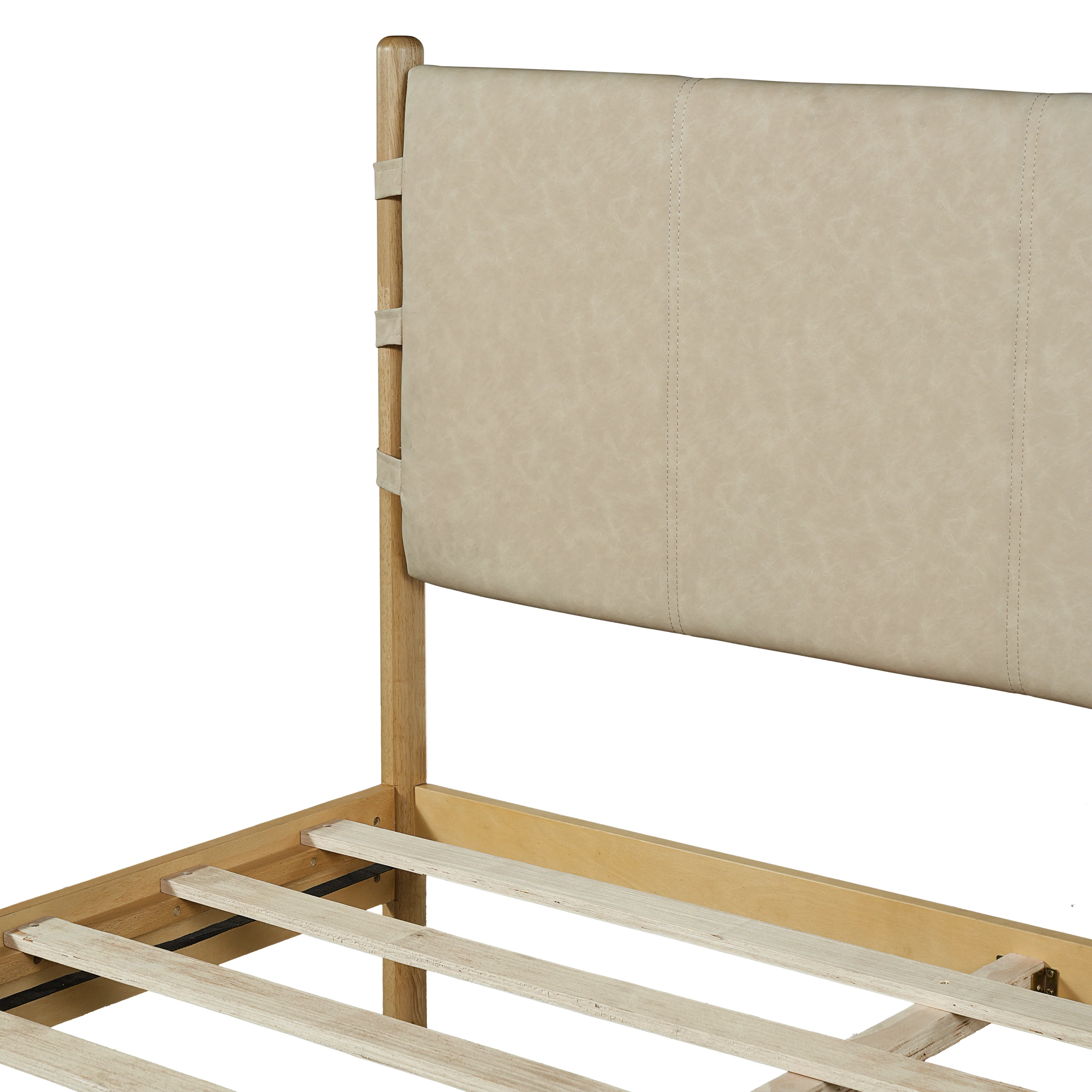 Premium Rubber Wood Platform Bed Frame with Headboard - Image 13