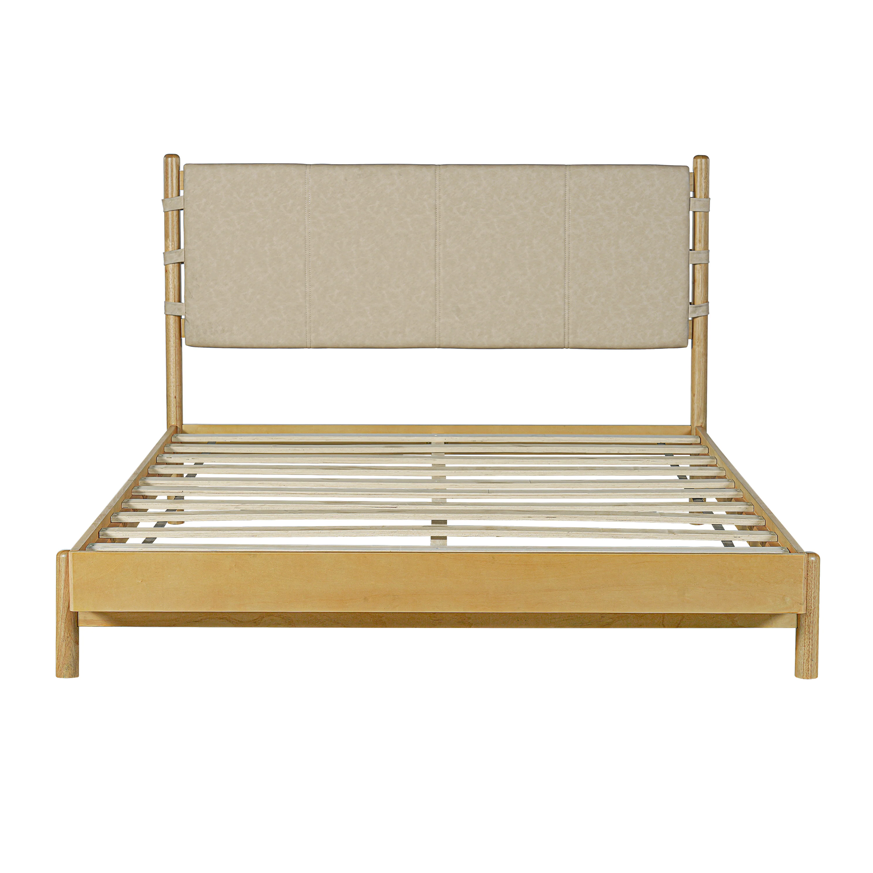 Premium Rubber Wood Platform Bed Frame with Headboard - Image 9