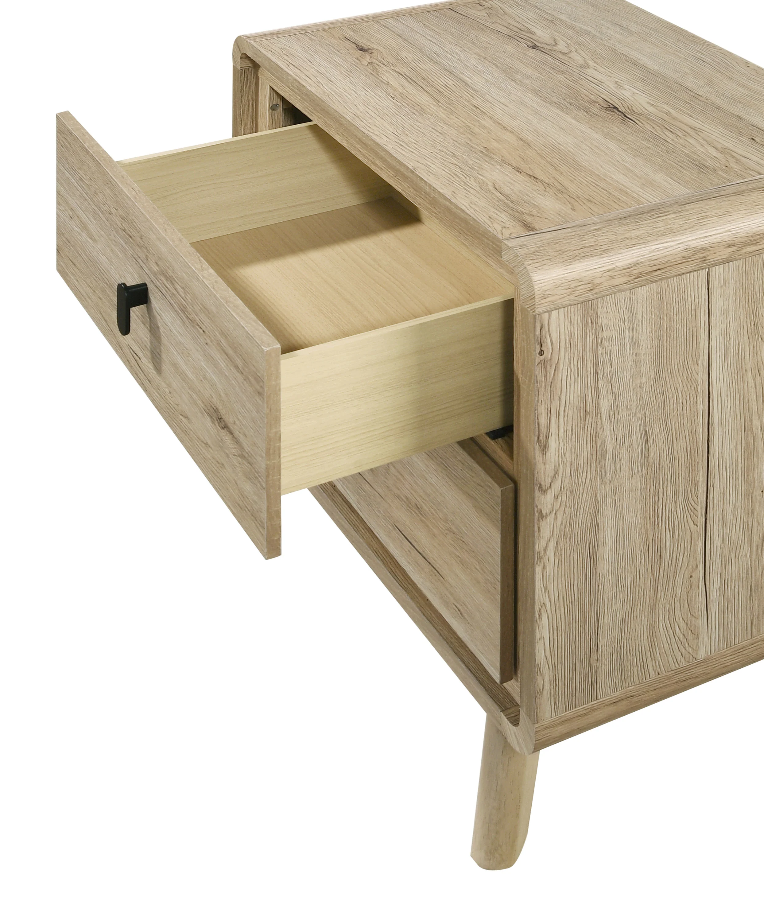Mid-Century Natural 2-Drawer Nightstand - Image 3