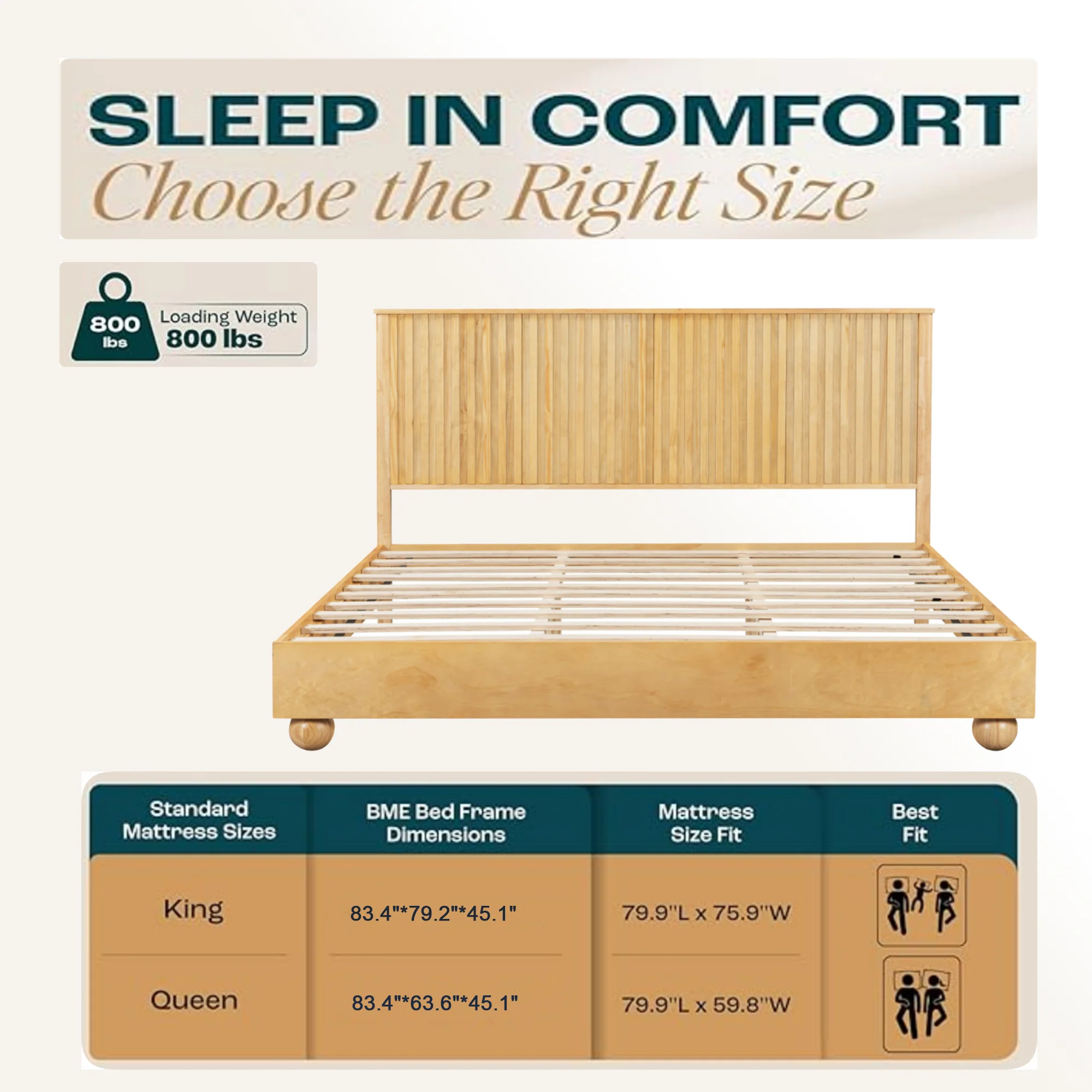 Bed Frame With Reeded Headboard - Image 31