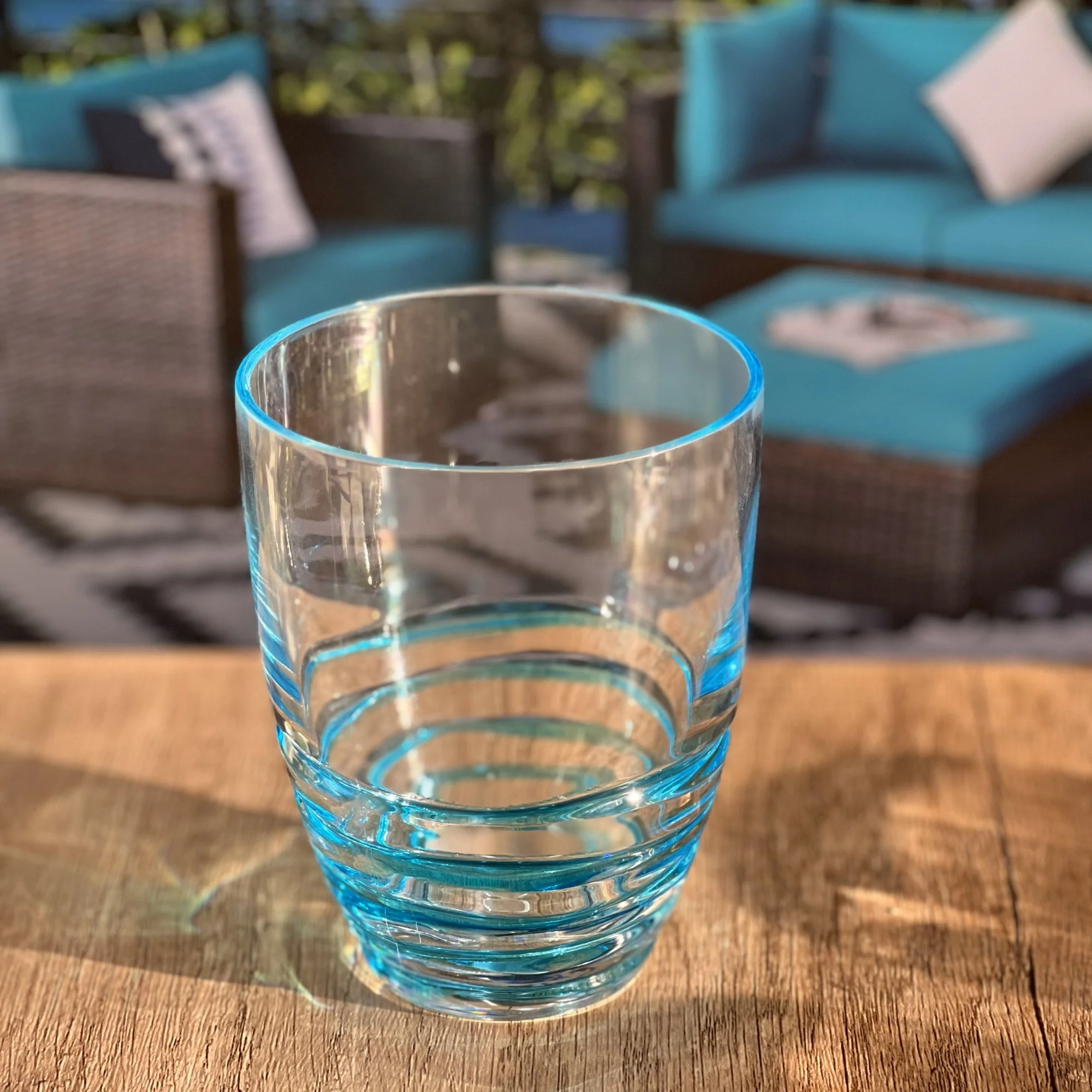 Leading Ware Swirl Acrylic Drinking Glasses Set of 4 DOF 15oz Blue BPA-Free - Image 5