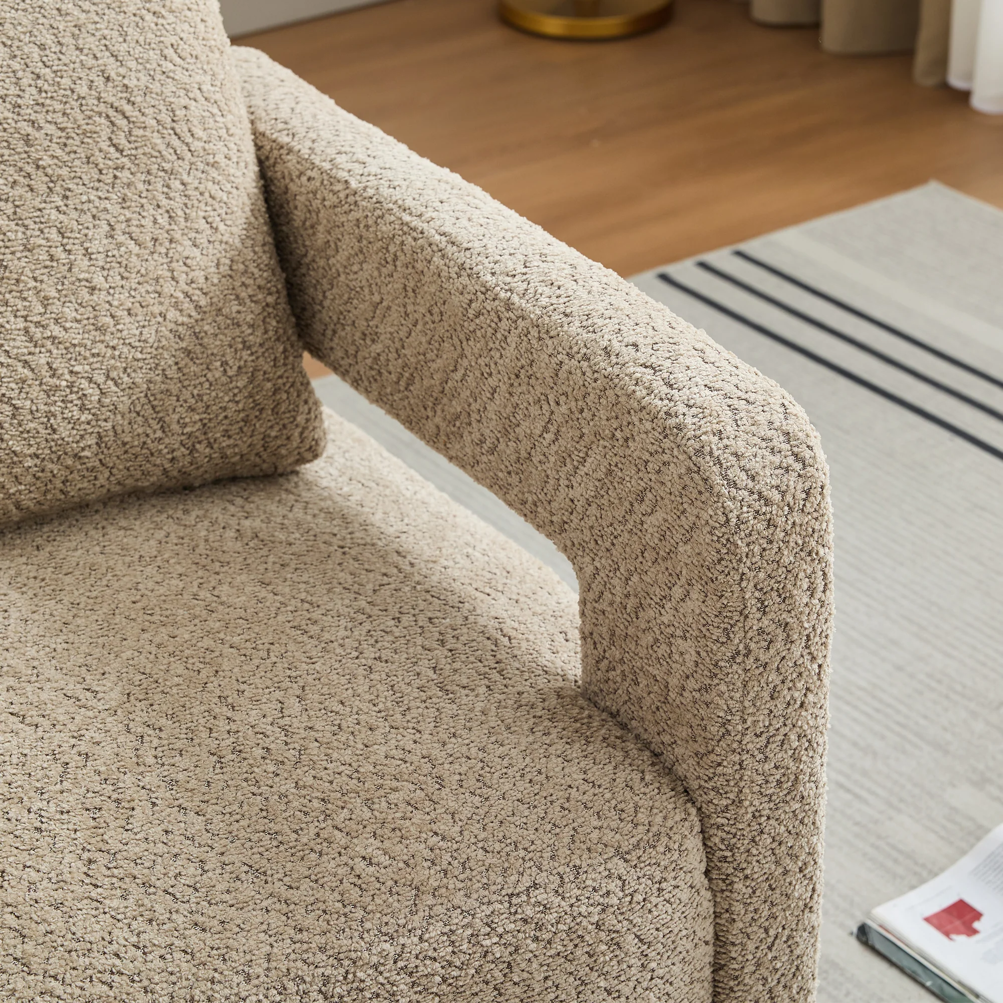 Stonewell Square Swivel Accent Chair with Open Back - Image 29