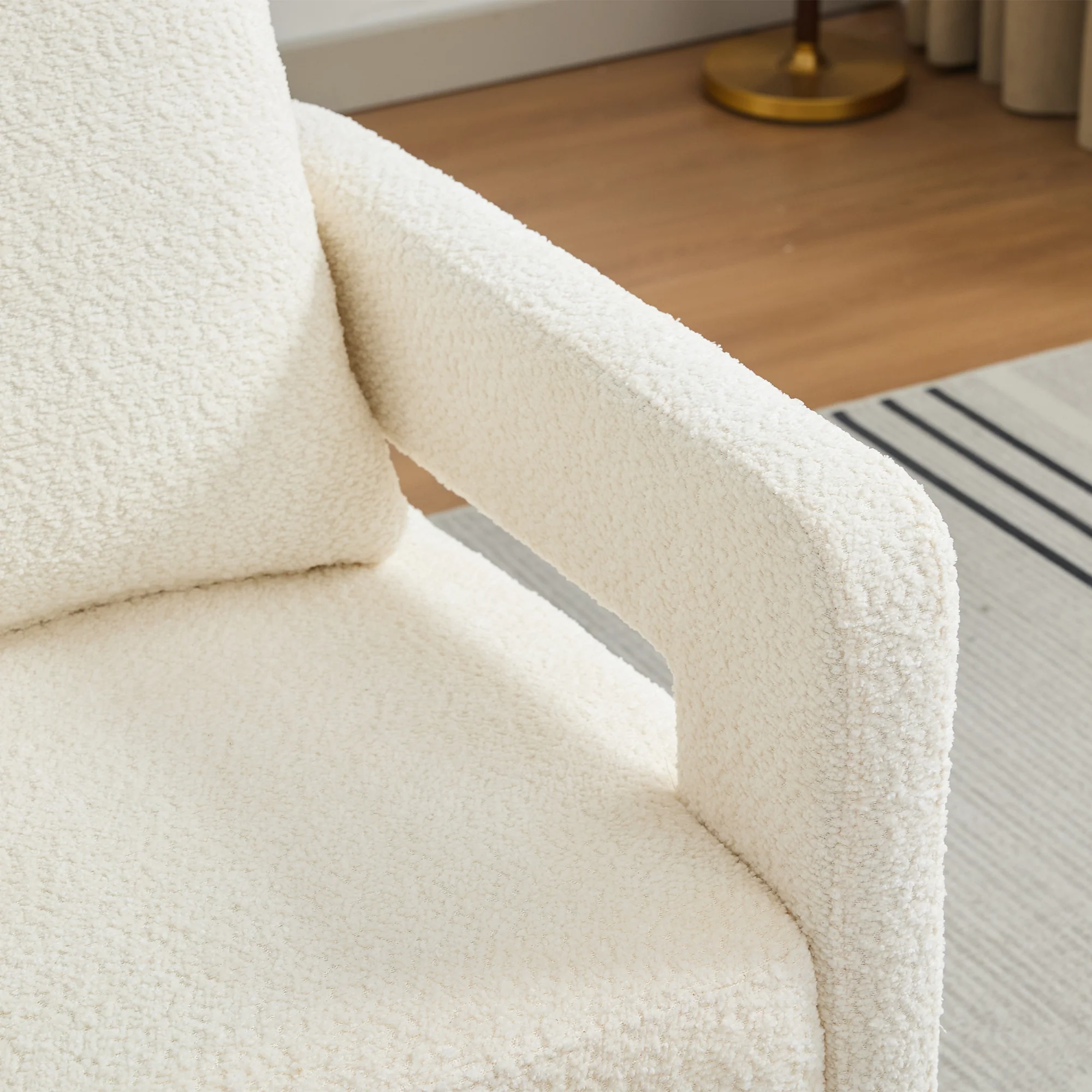 Stonewell Square Swivel Accent Chair with Open Back - Image 59