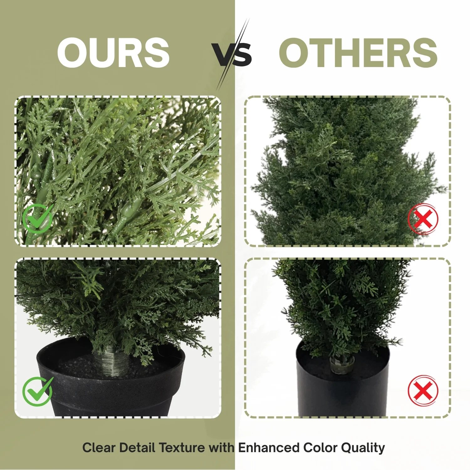 6ft Faux Cypress Tree in Black Plastic Pot - Image 10