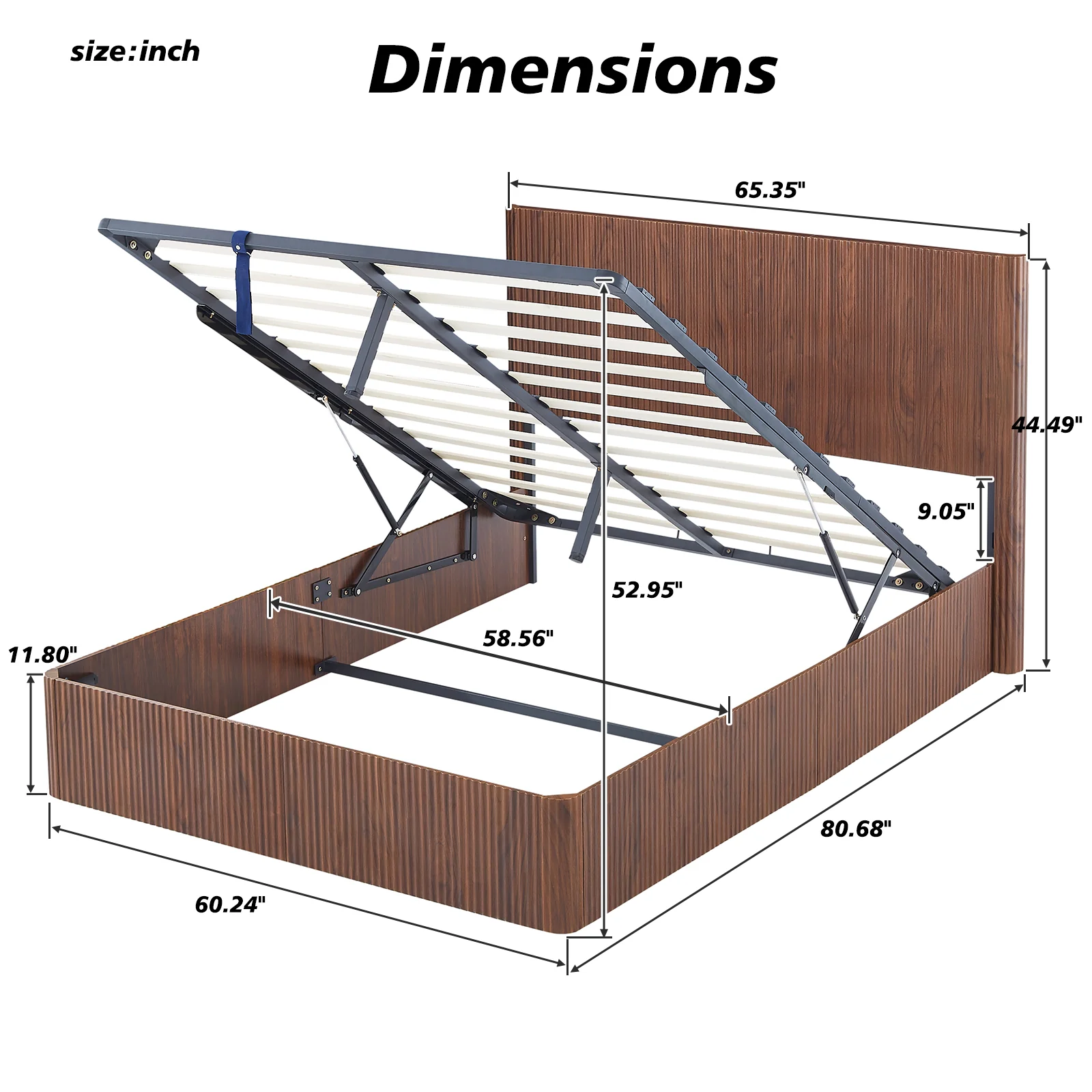 Fluted Lift Up Storage Bed - Image 23