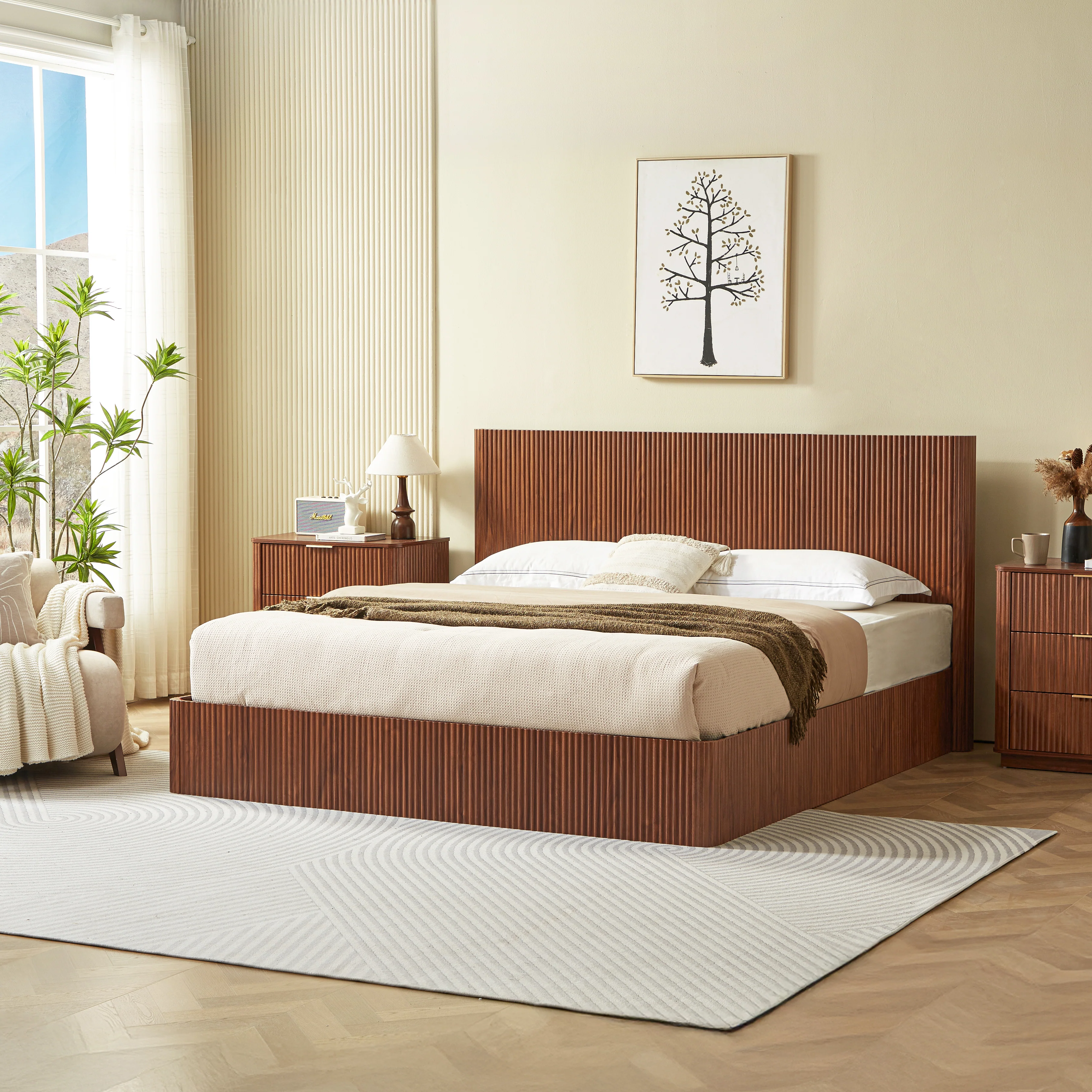 Fluted Lift Up Storage Bed - Image 52