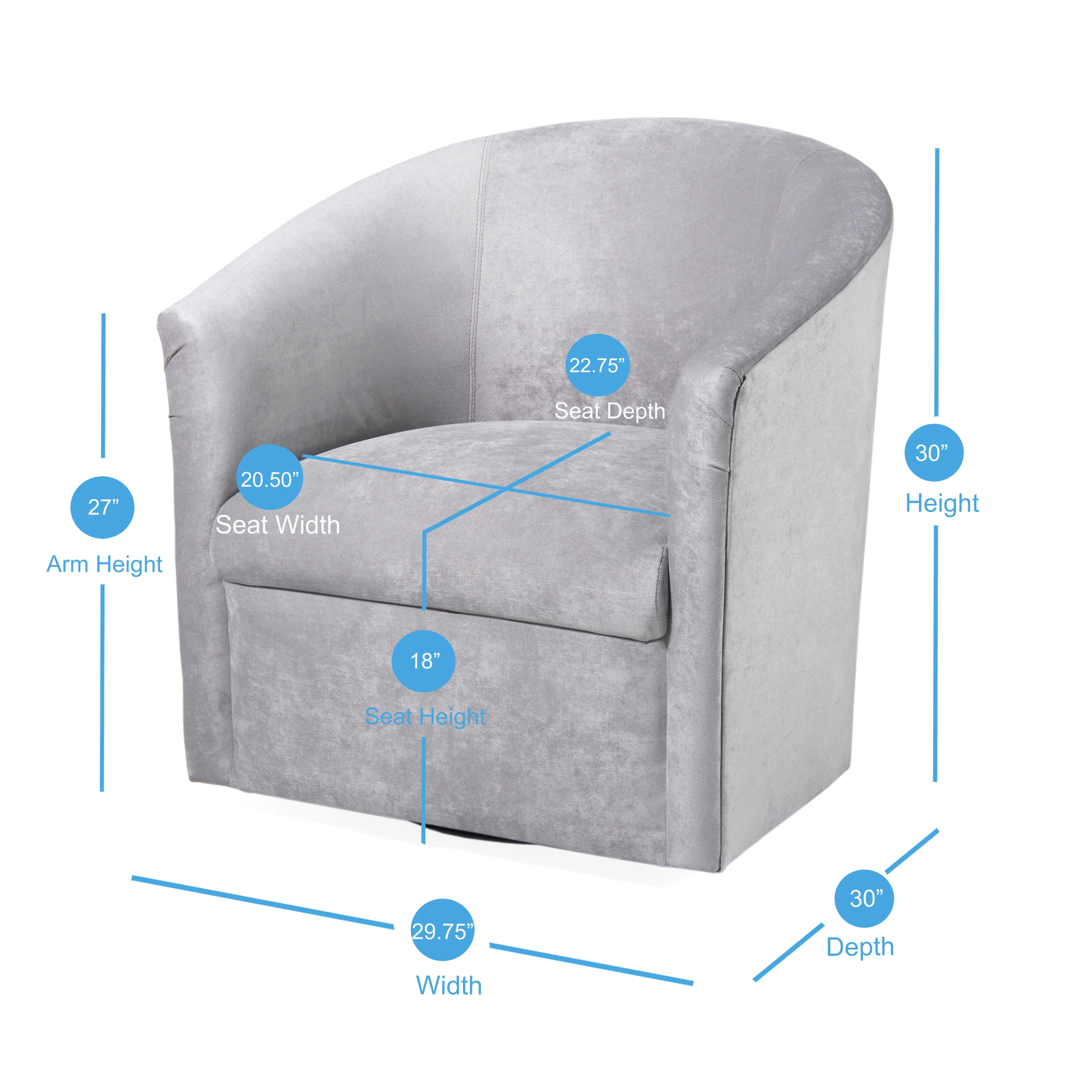 Eden Microfiber Swivel Accent Chair - Image 18