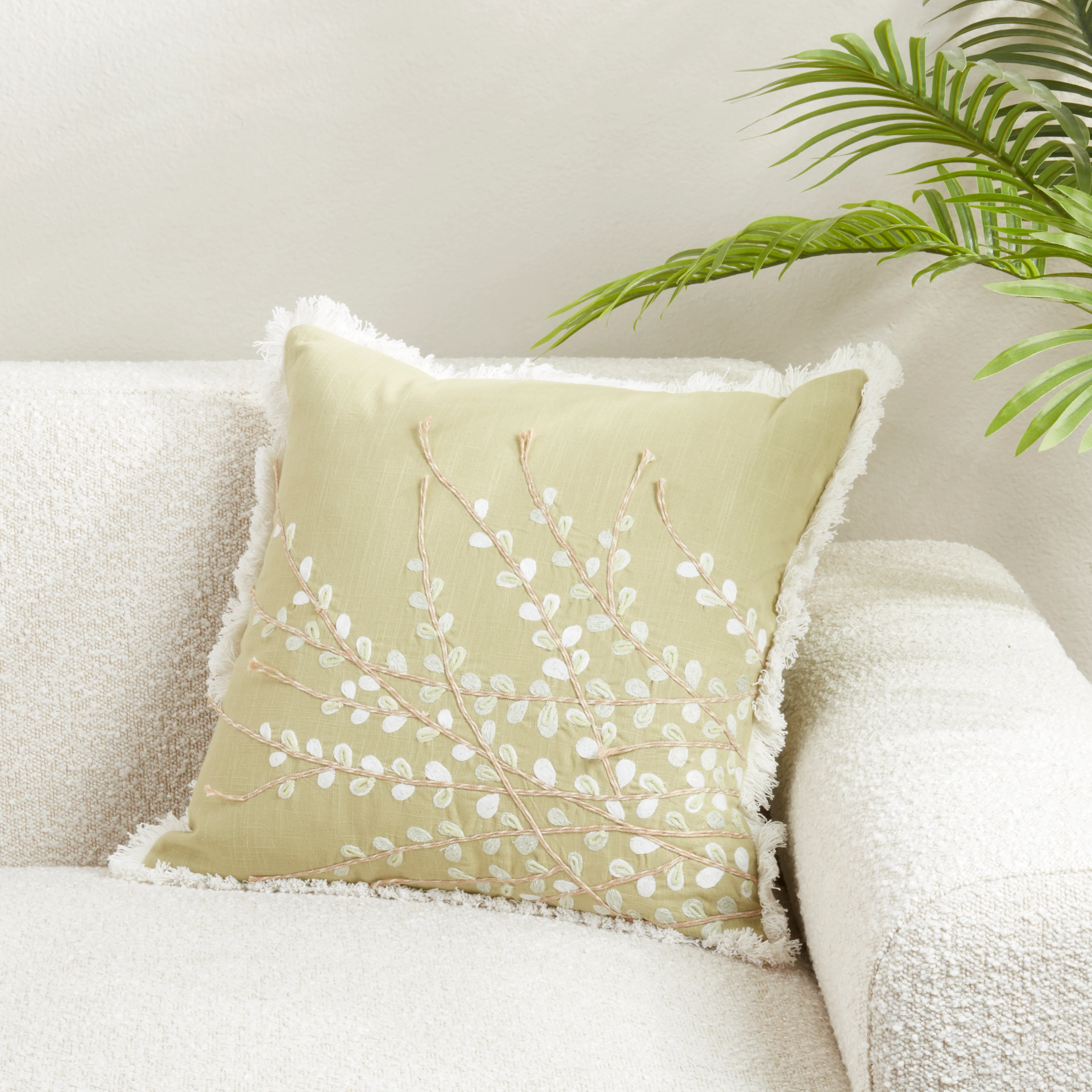 Elegant Embroidered Floral Pillow - Image 20
