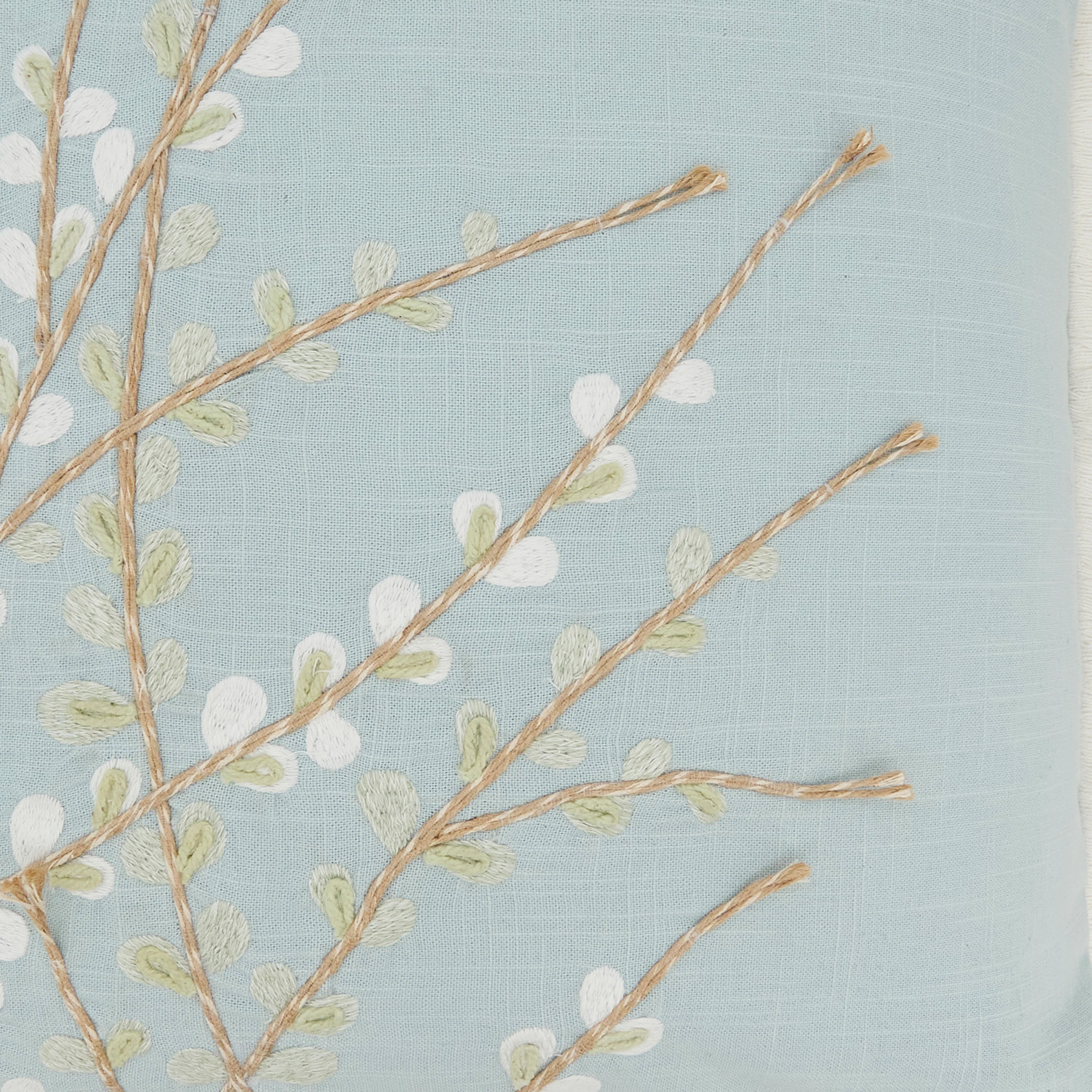 Elegant Embroidered Floral Pillow - Image 3