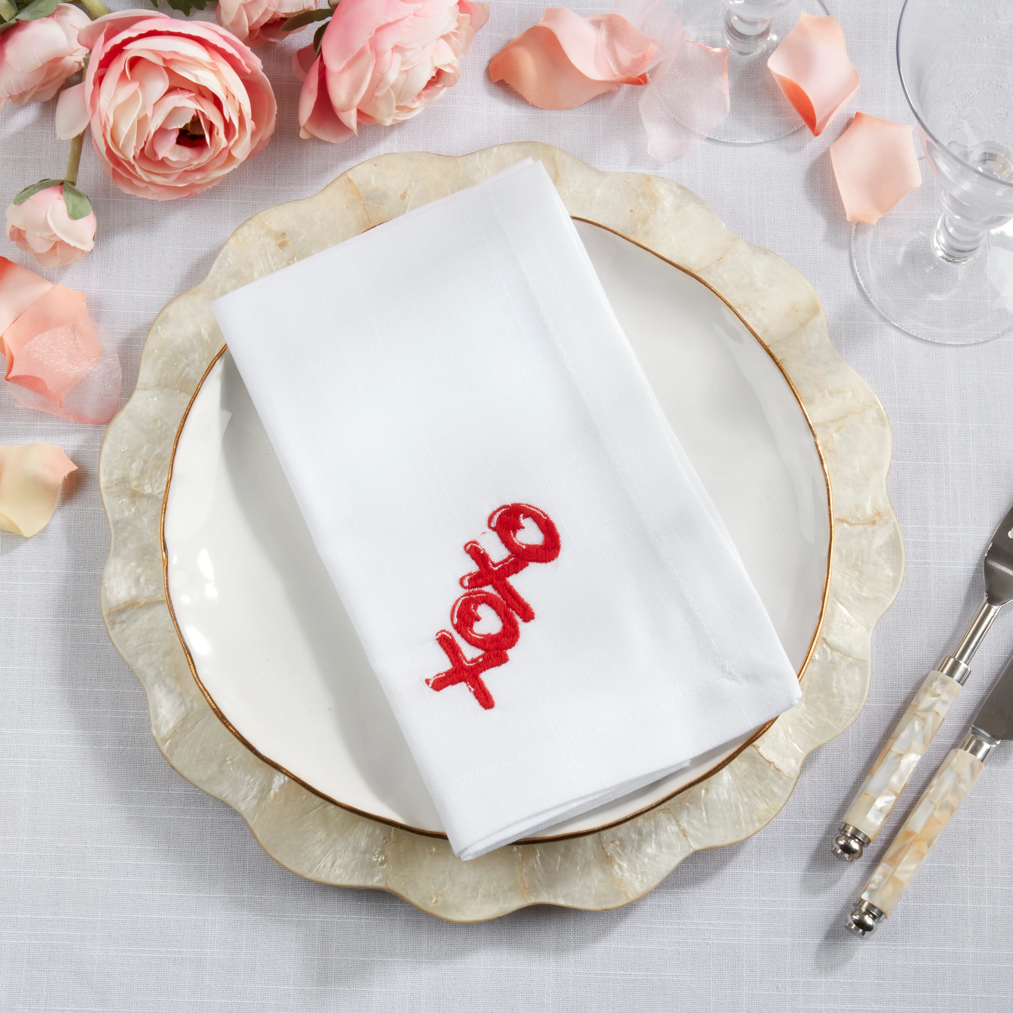 Embroidered XOXO, Set of 4 - Image 2