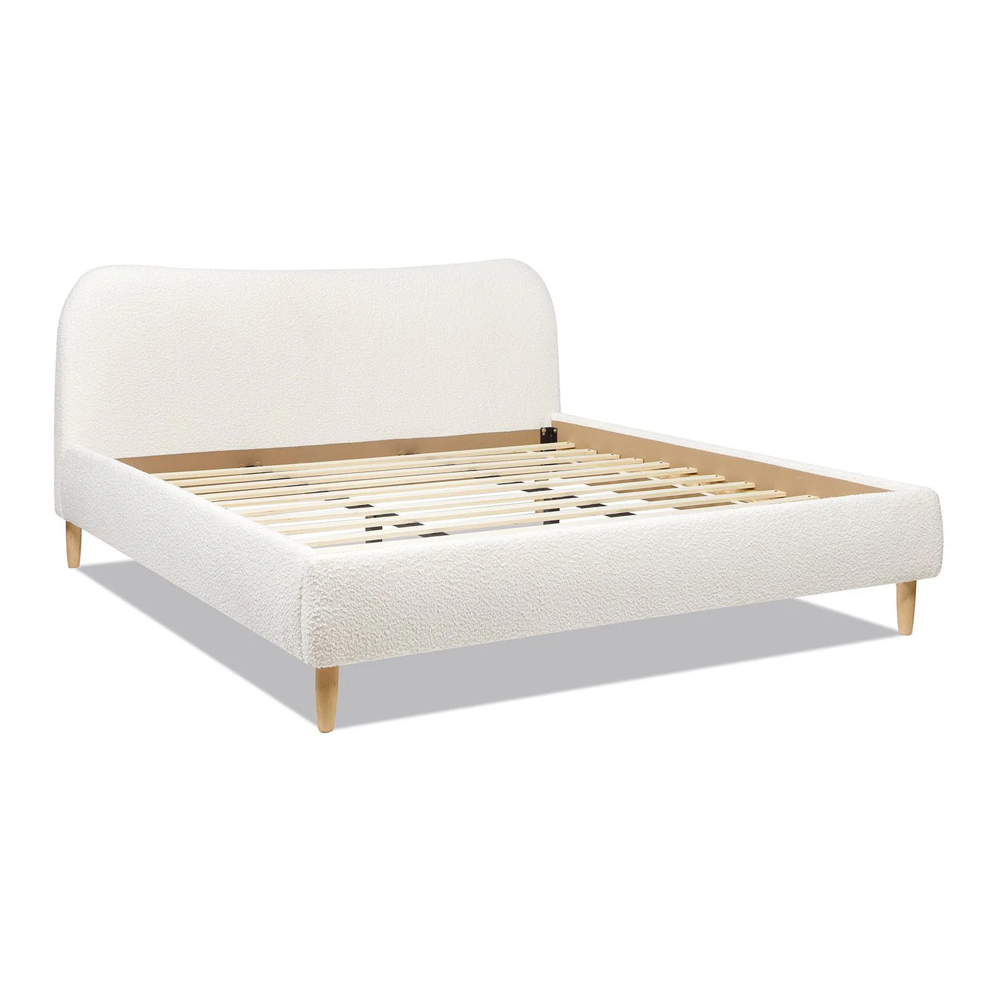 Enchantr Upholstered Platform Bed with Curved Headboard and Wood Frame - Image 11